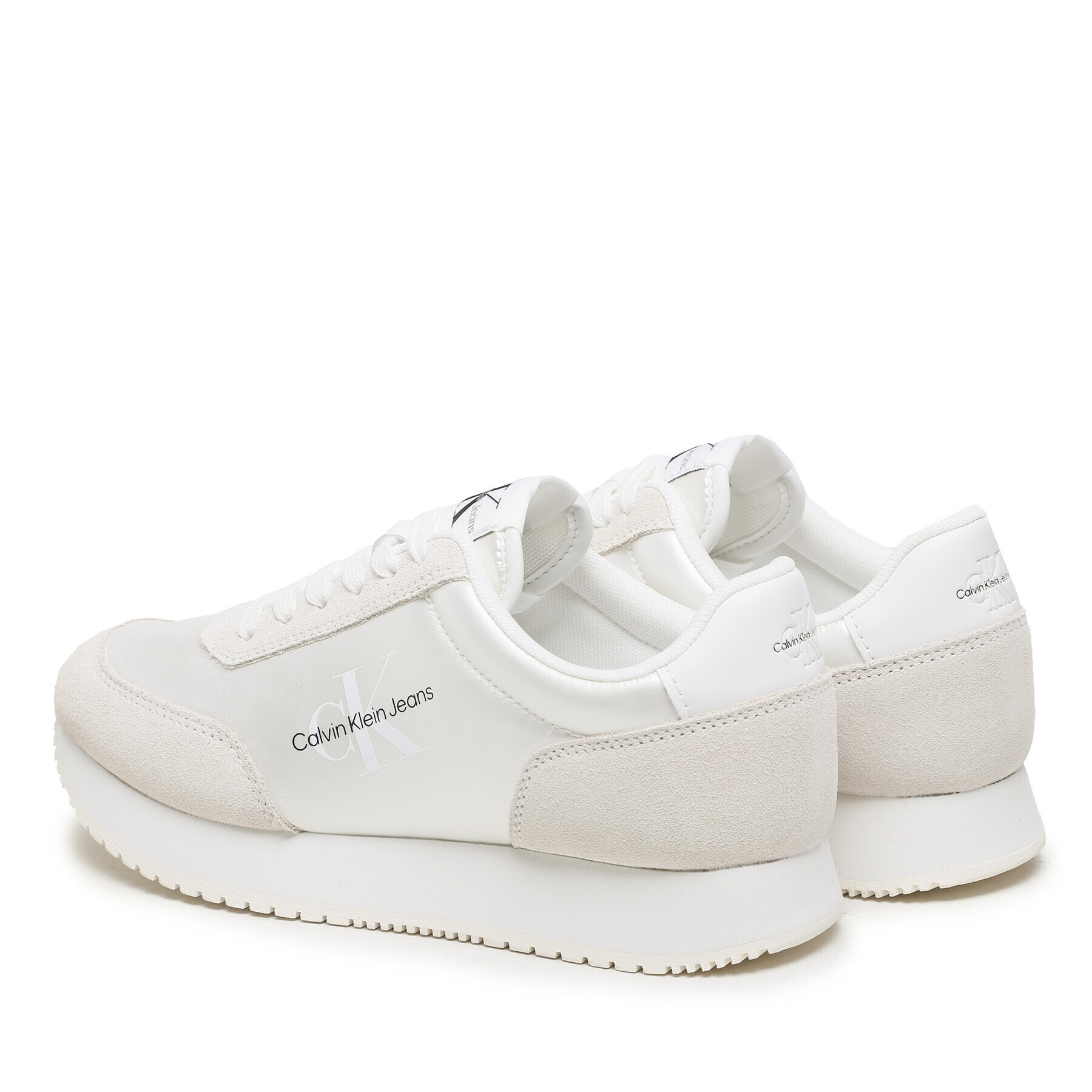 Calvin Klein Jeans Сникърси Retro Runner Low Laceup Ny Pearl YW0YW01056 Бял - Pepit.bg