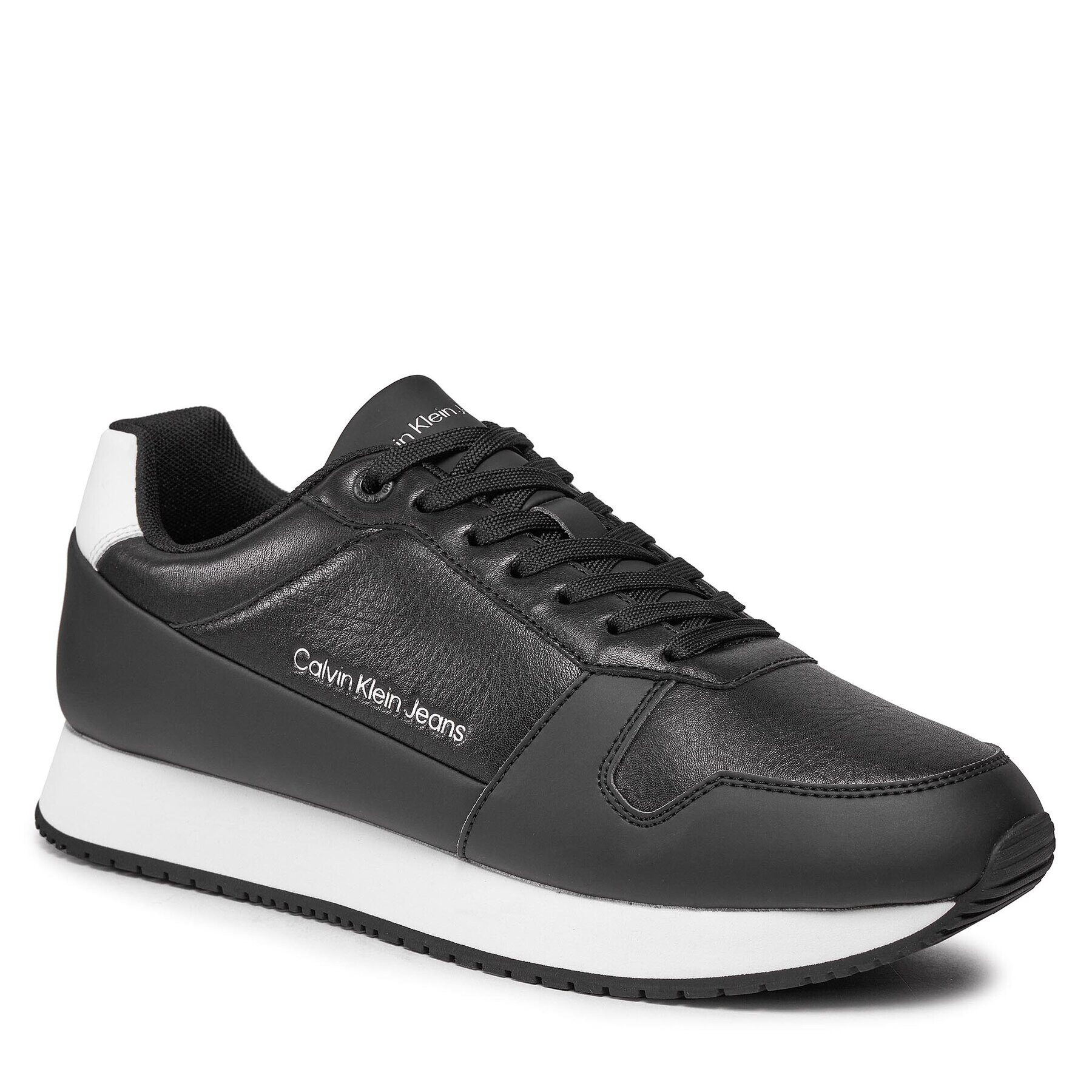 Calvin Klein Jeans Сникърси Retro Runner Low Lth In Sat YM0YM00863 Черен - Pepit.bg