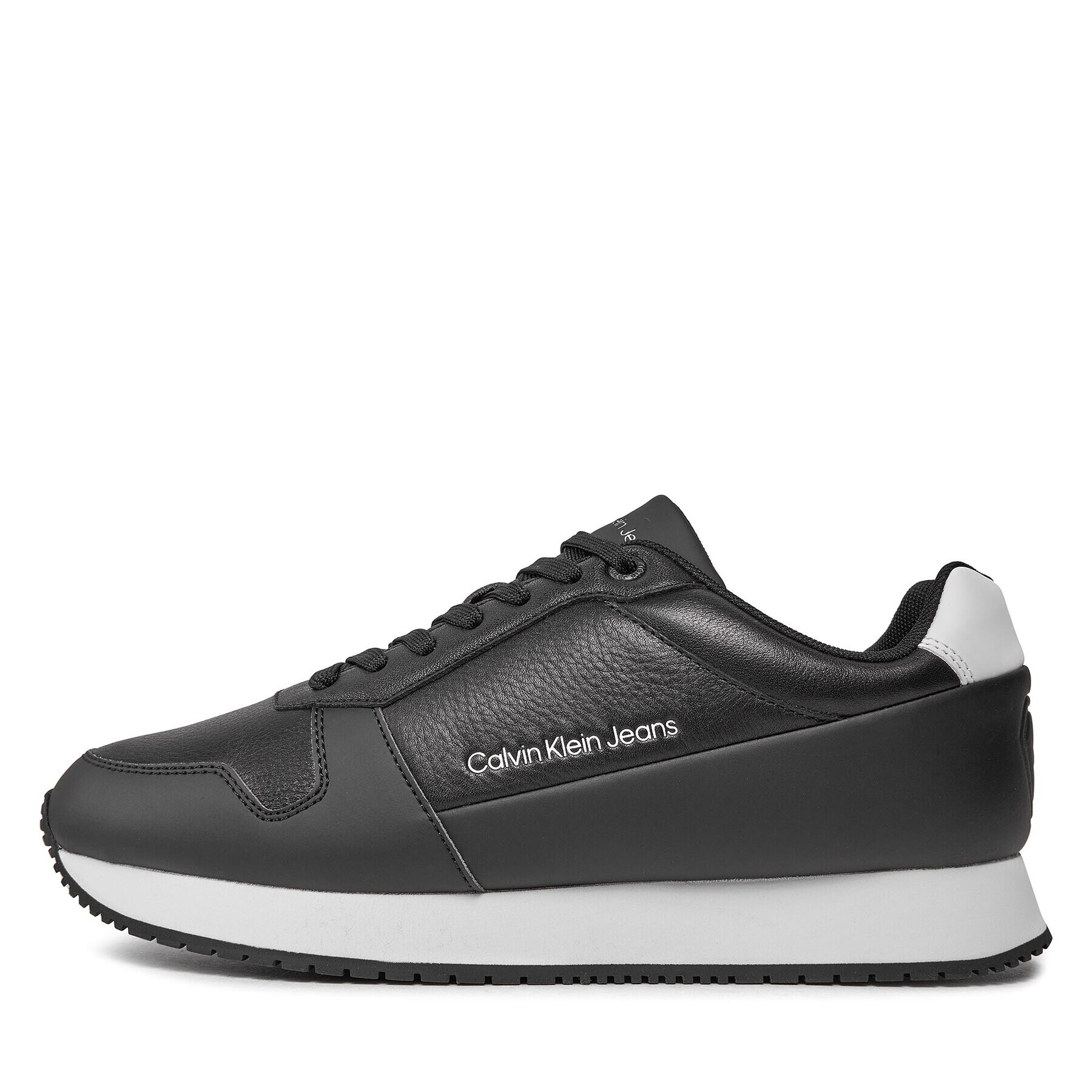 Calvin Klein Jeans Сникърси Retro Runner Low Lth In Sat YM0YM00863 Черен - Pepit.bg