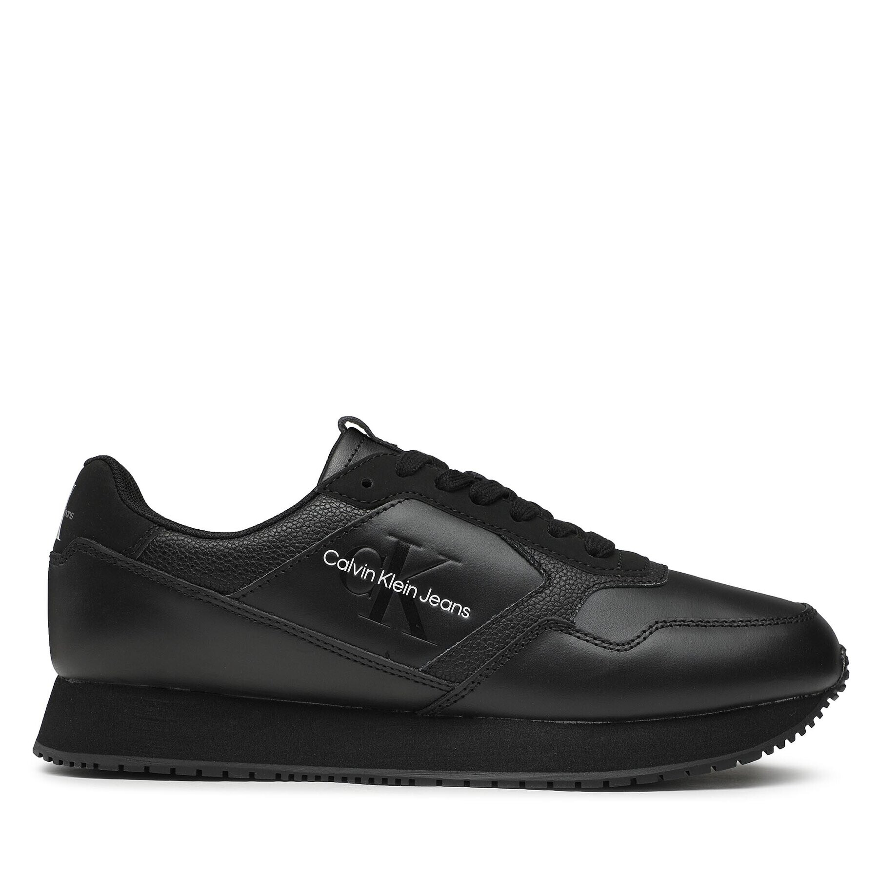 Calvin Klein Jeans Сникърси Retro Runner Lth-Pu Mono Patch YM0YM00581 Черен - Pepit.bg