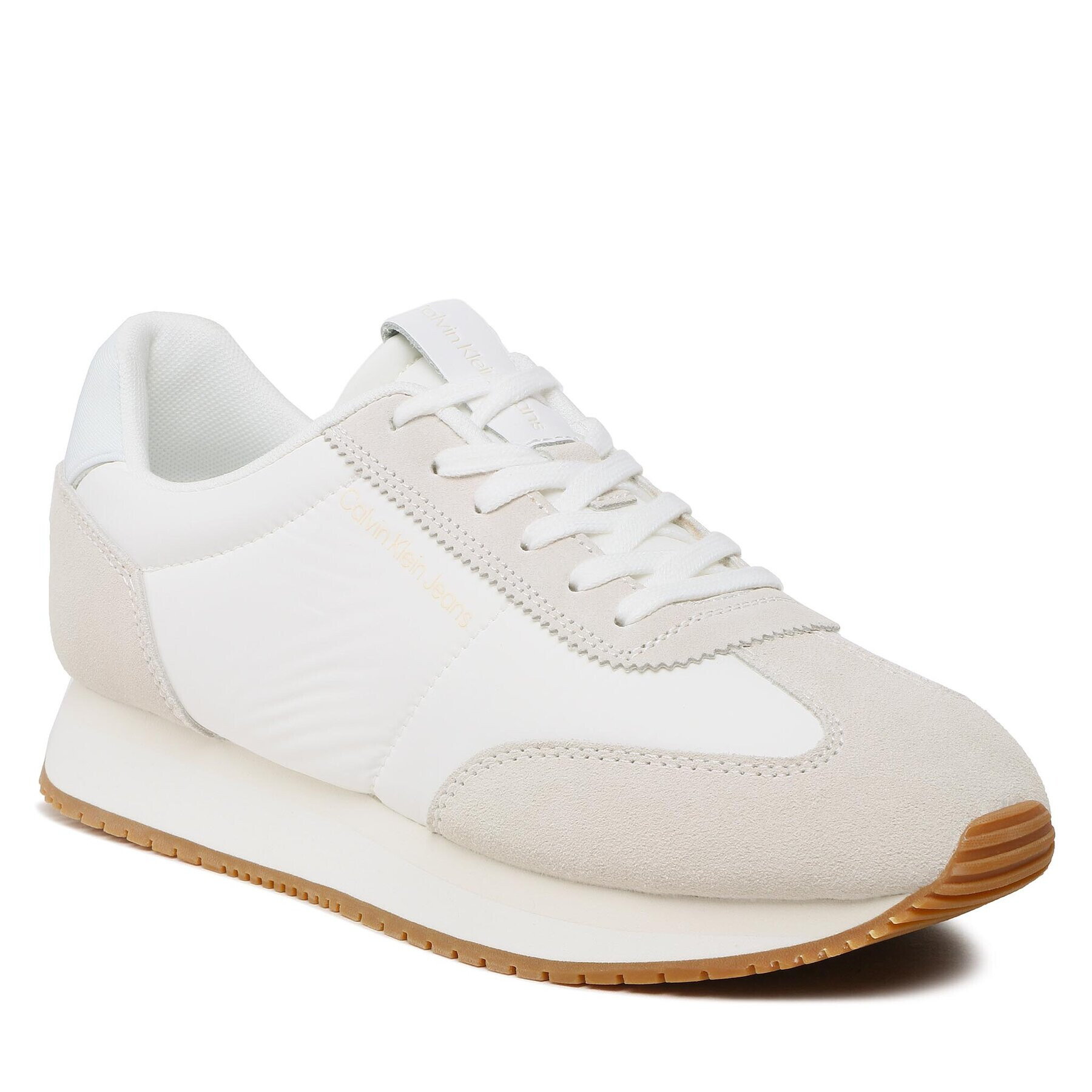 Calvin Klein Jeans Сникърси Retro Runner Wingtip Mix YM0YM00620 Бял - Pepit.bg