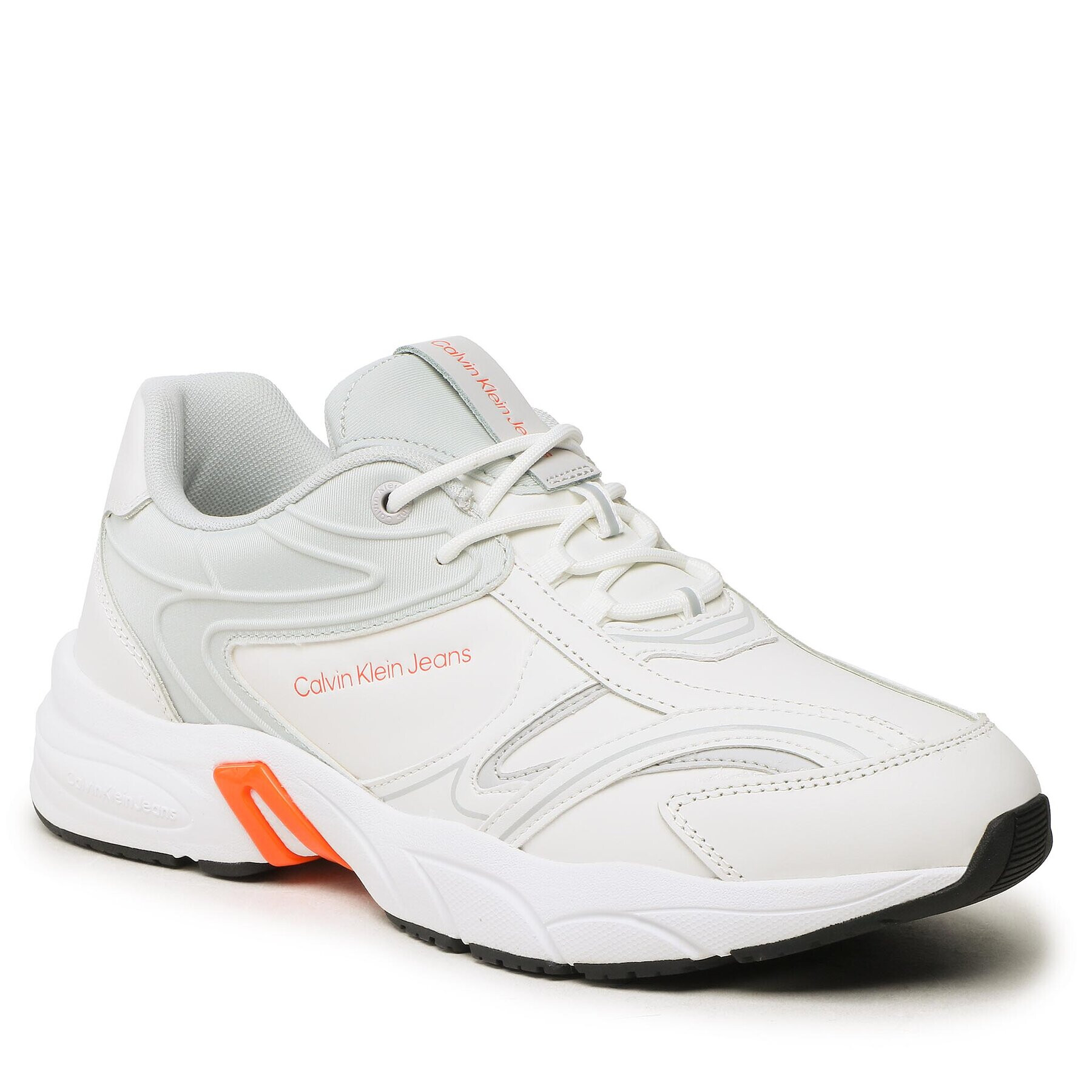 Calvin Klein Jeans Сникърси Retro Tennis High/Low Frequency YM0YM00637 Бял - Pepit.bg