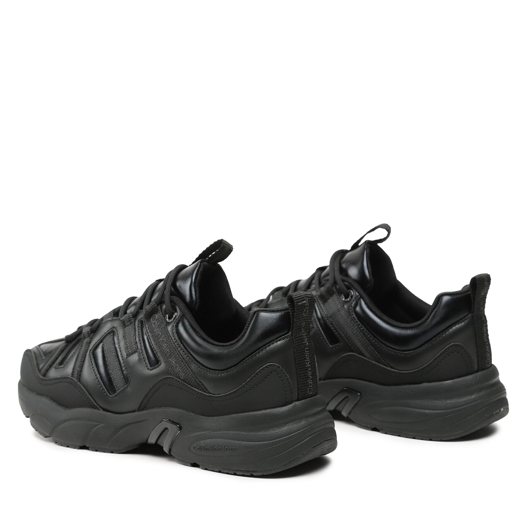 Calvin Klein Jeans Сникърси Retro Tennis Laceup Mix Reefl YM0YM00699 Черен - Pepit.bg