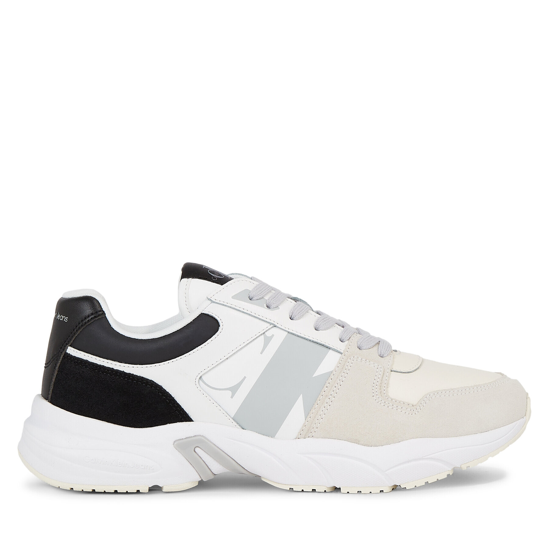 Calvin Klein Jeans Сникърси Retro Tennis Laceup Nbs Lth Mix YM0YM00745 Бял - Pepit.bg