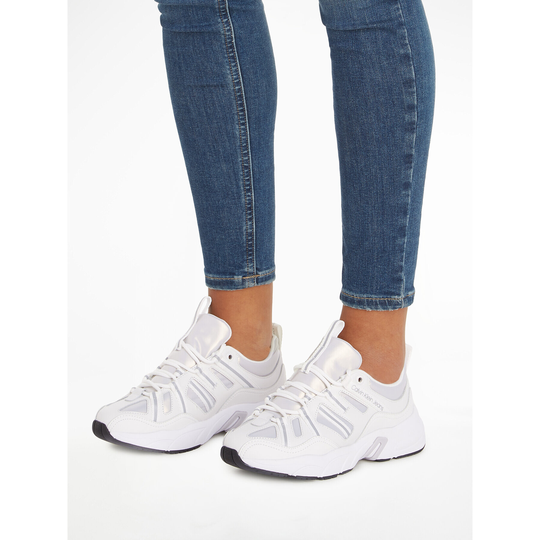 Calvin Klein Jeans Сникърси Retro tennis Laceup YW0YW01044 Бял - Pepit.bg