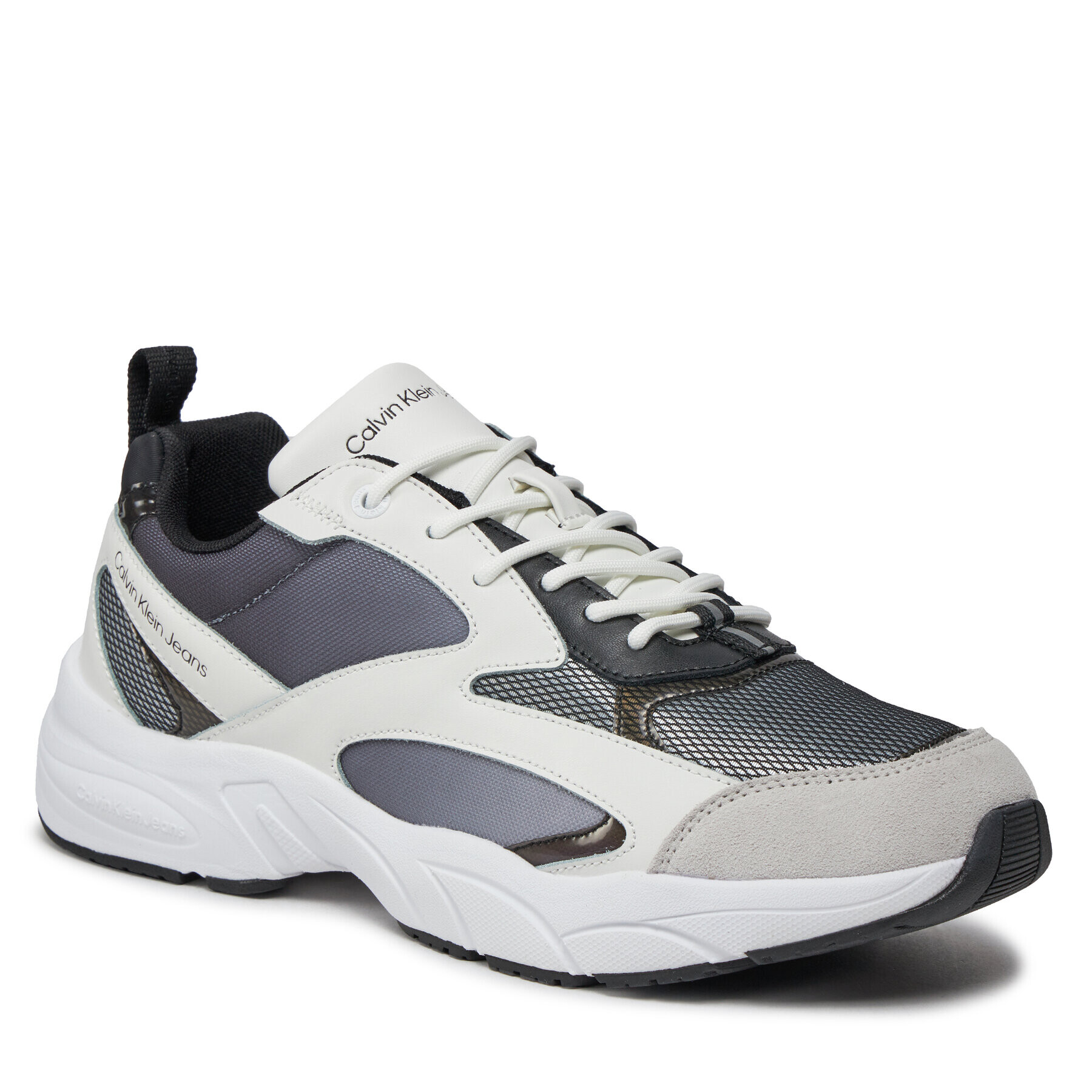 Calvin Klein Jeans Сникърси Retro Tennis Low Mix In Sat YM0YM00877 Черен - Pepit.bg