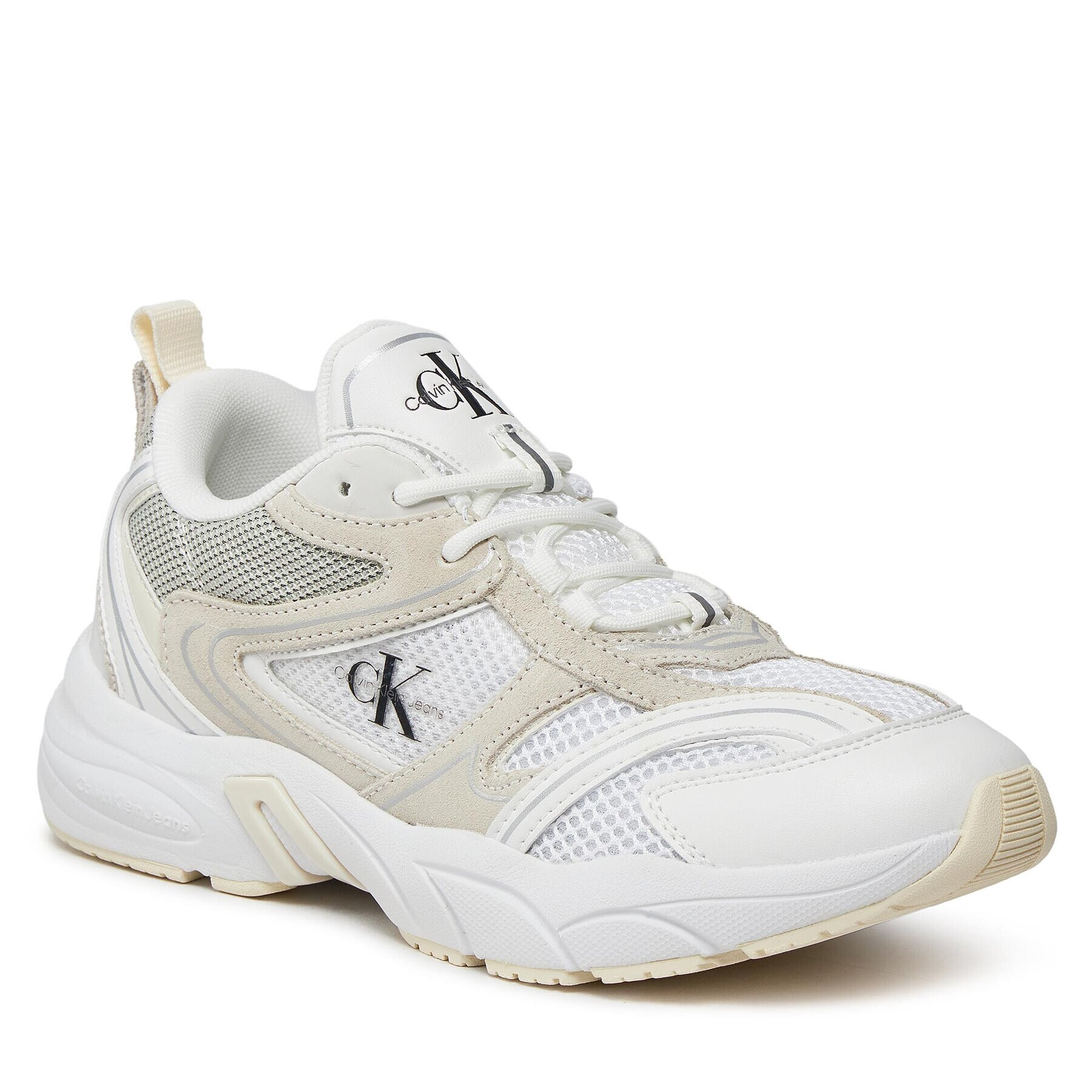 Calvin Klein Jeans Сникърси Retro Tennis Su-Mesh Wn YW0YW00891 Бял - Pepit.bg