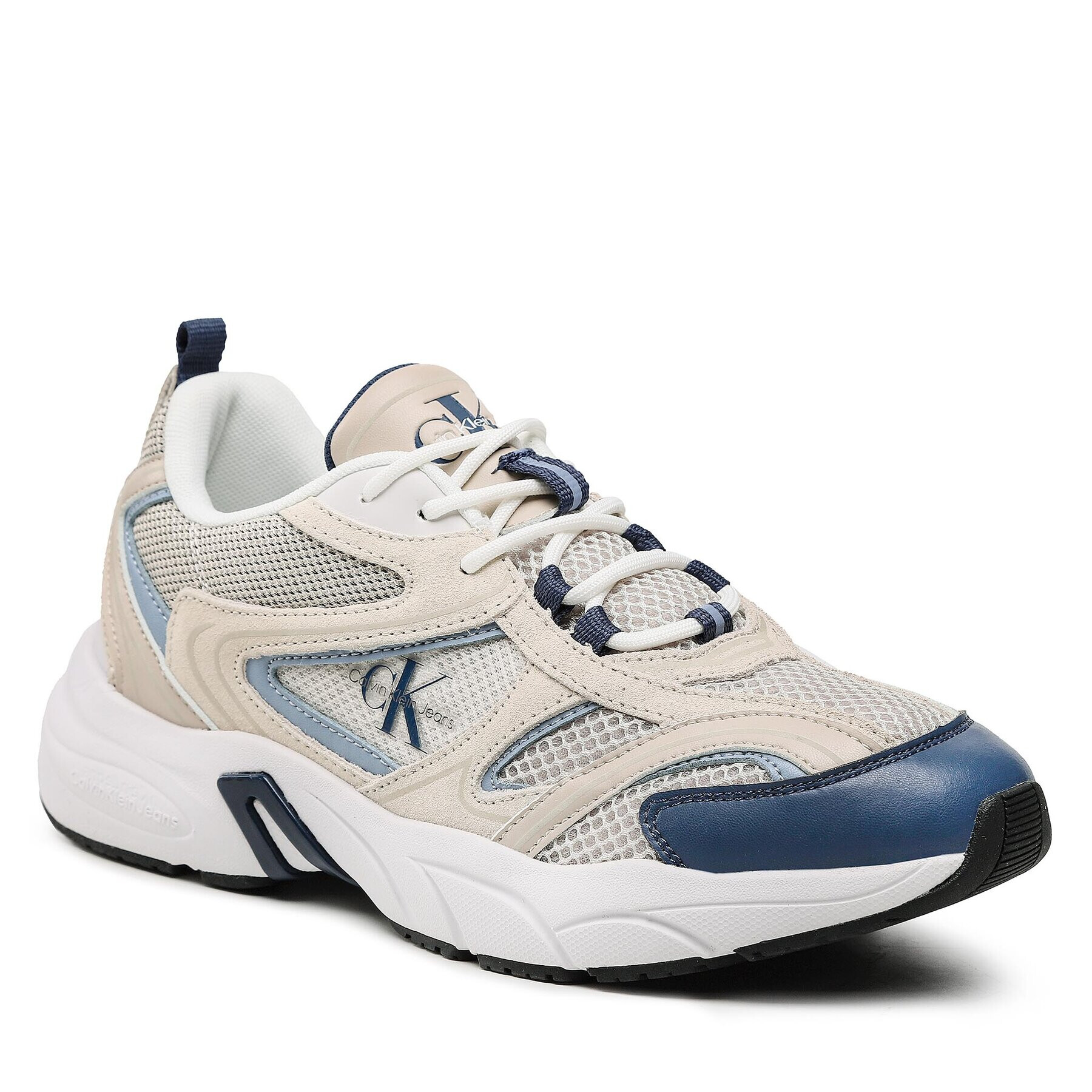 Calvin Klein Jeans Сникърси Retro tennis Su-Mesh YM0YM00589 Бежов - Pepit.bg