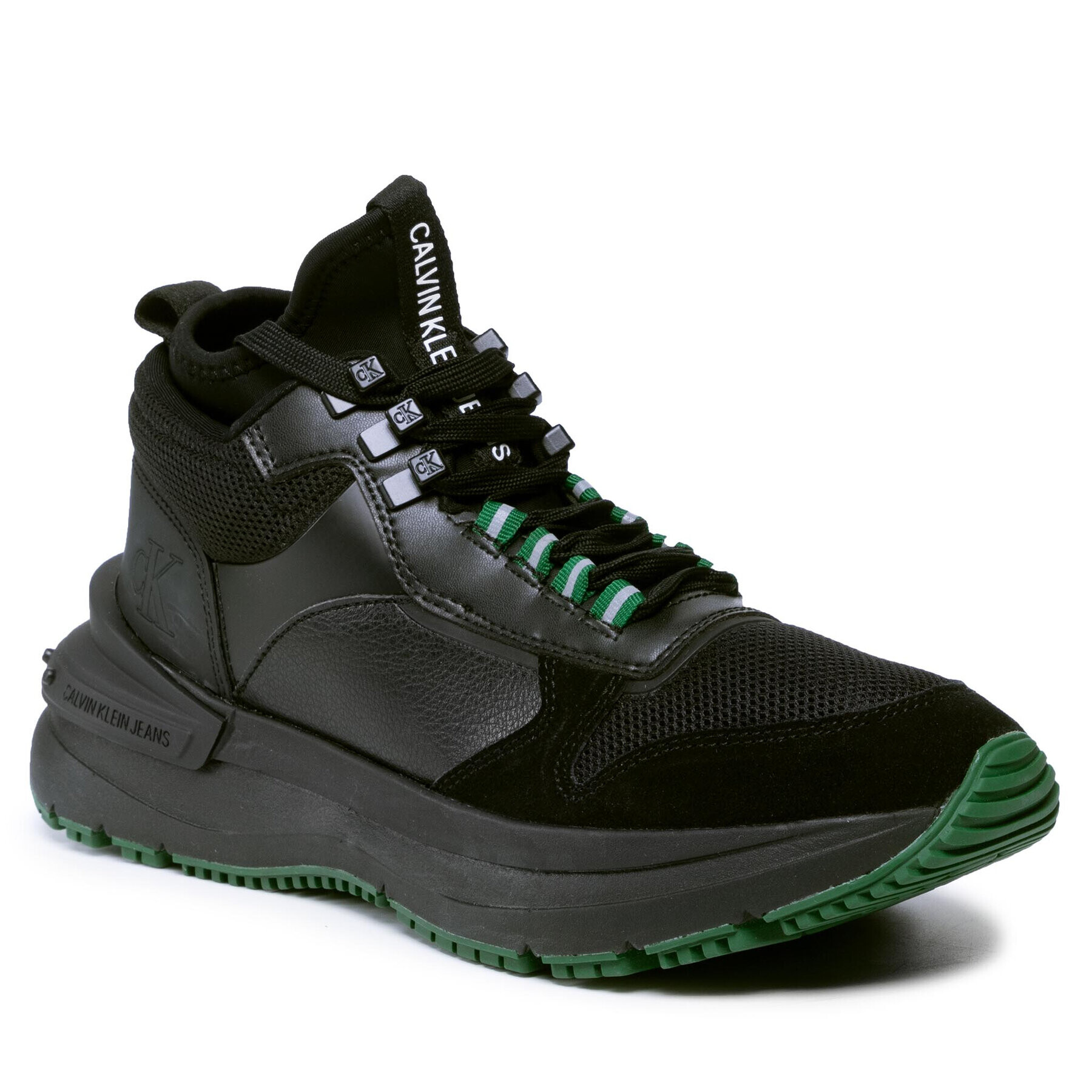 Calvin Klein Jeans Сникърси Runner Laceup Sneakerboot Snap YM0YM00199 Черен - Pepit.bg