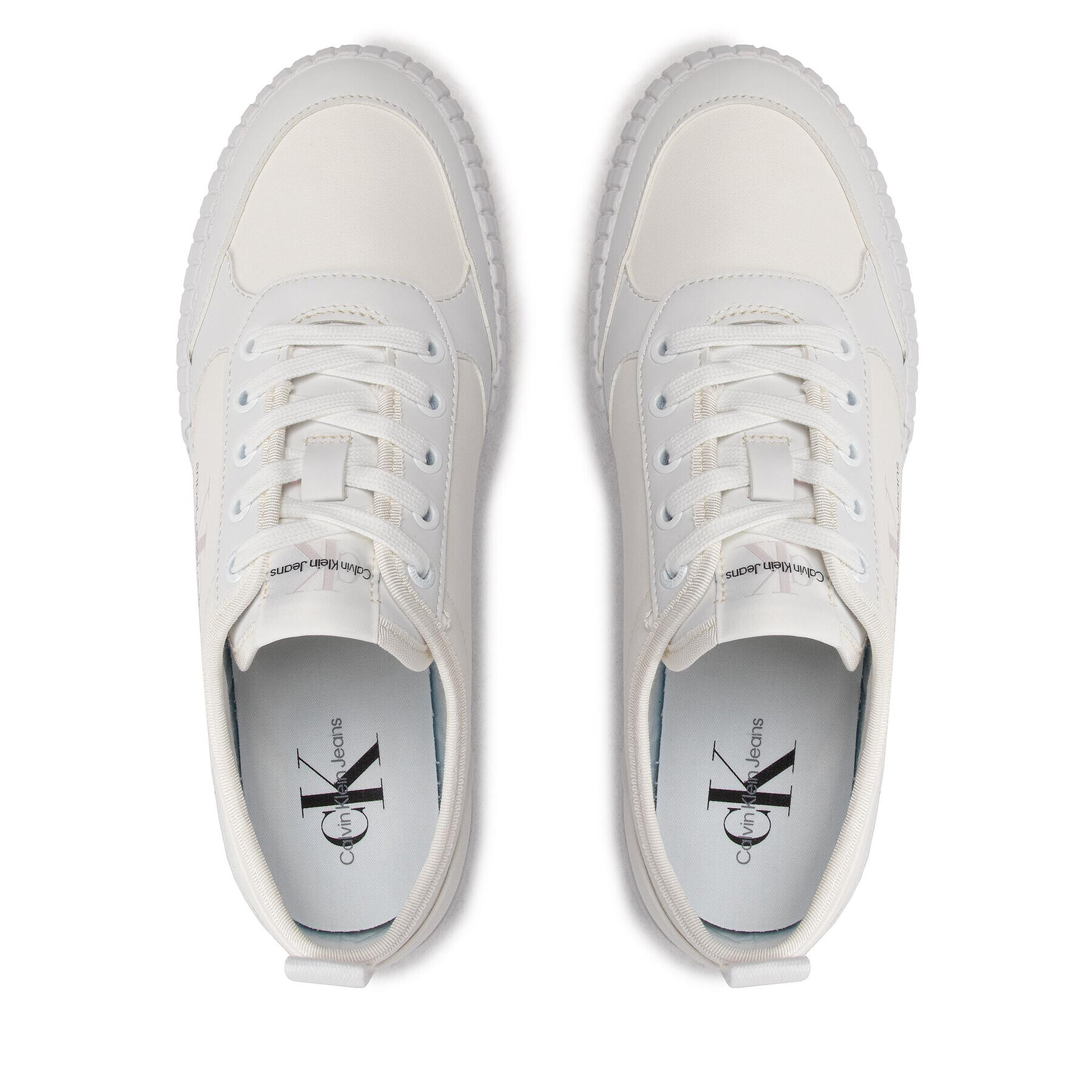 Calvin Klein Jeans Сникърси Skater Vulcanized Laceup Rcotton YM0YM00414 Бял - Pepit.bg