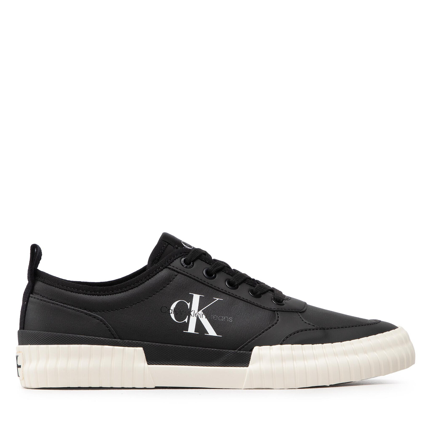 Calvin Klein Jeans Сникърси Skater Vulcanized Laceup Rcotton YM0YM00414 Черен - Pepit.bg