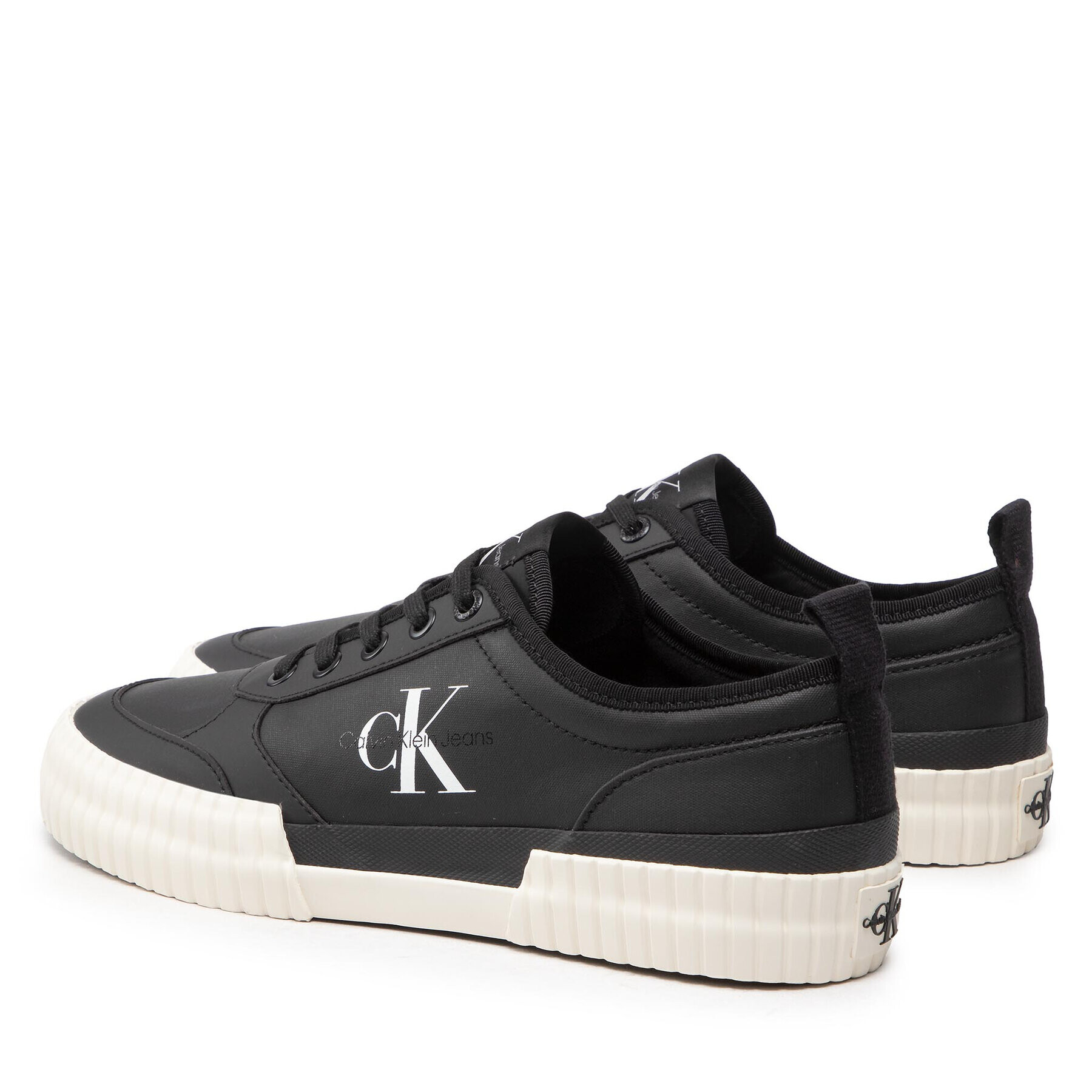 Calvin Klein Jeans Сникърси Skater Vulcanized Laceup Rcotton YM0YM00414 Черен - Pepit.bg