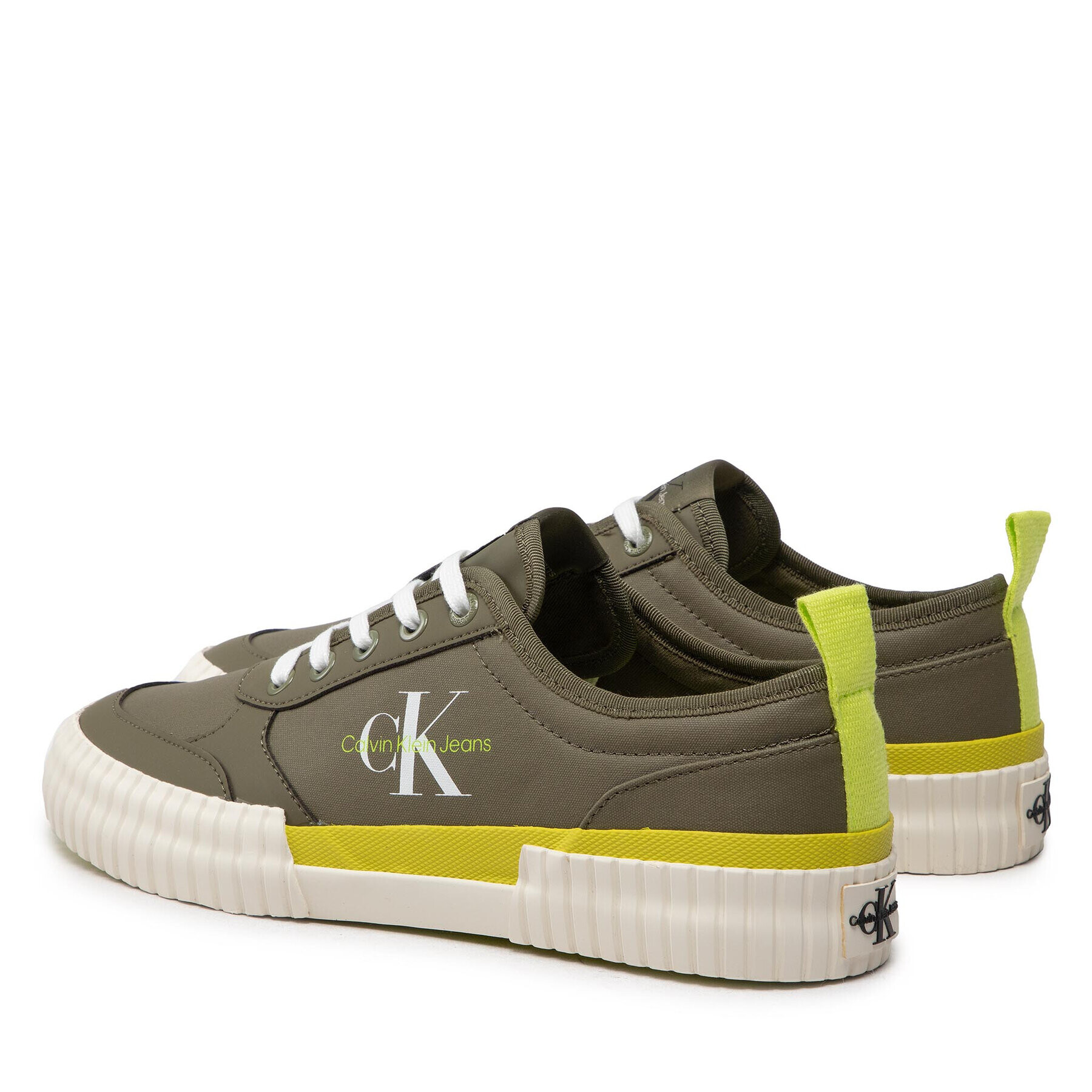 Calvin Klein Jeans Сникърси Skater Vulcanized Laceup Rcotton YM0YM00414 Каки - Pepit.bg