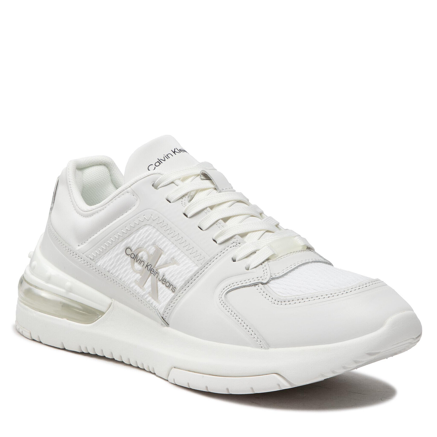 Calvin Klein Jeans Сникърси Sporty Runner Comfair Laceup Lth YM0YM00421 Бял - Pepit.bg