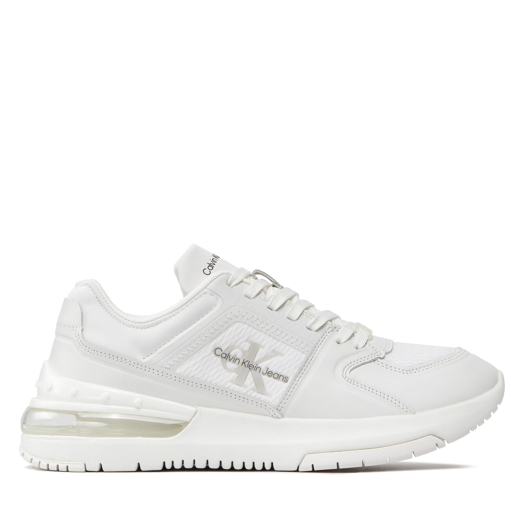 Calvin Klein Jeans Сникърси Sporty Runner Comfair Laceup Lth YM0YM00421 Бял - Pepit.bg