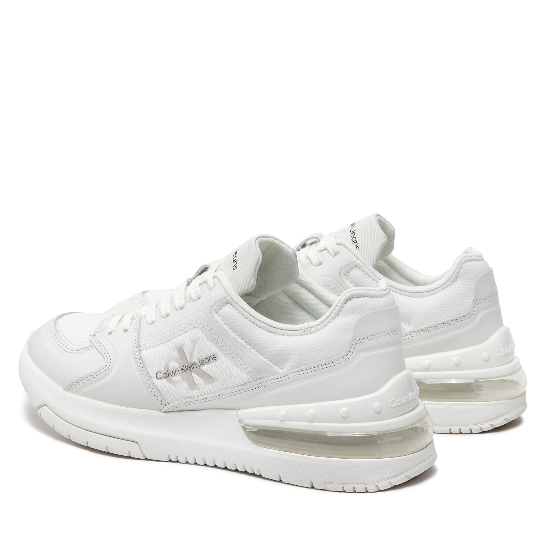 Calvin Klein Jeans Сникърси Sporty Runner Comfair Laceup Lth YM0YM00421 Бял - Pepit.bg