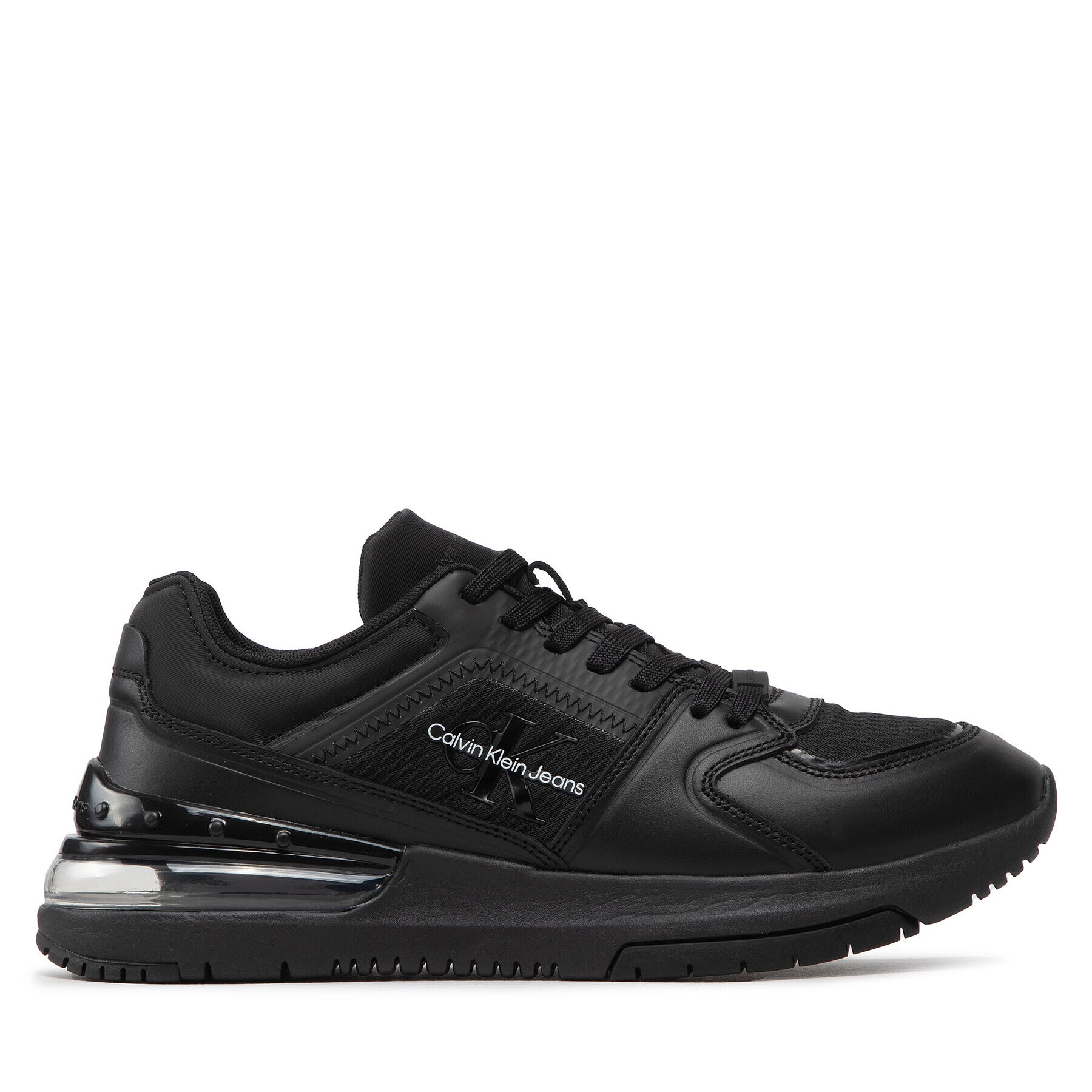 Calvin Klein Jeans Сникърси Sporty Runner Comfair Laceup Lth YM0YM00421 Черен - Pepit.bg