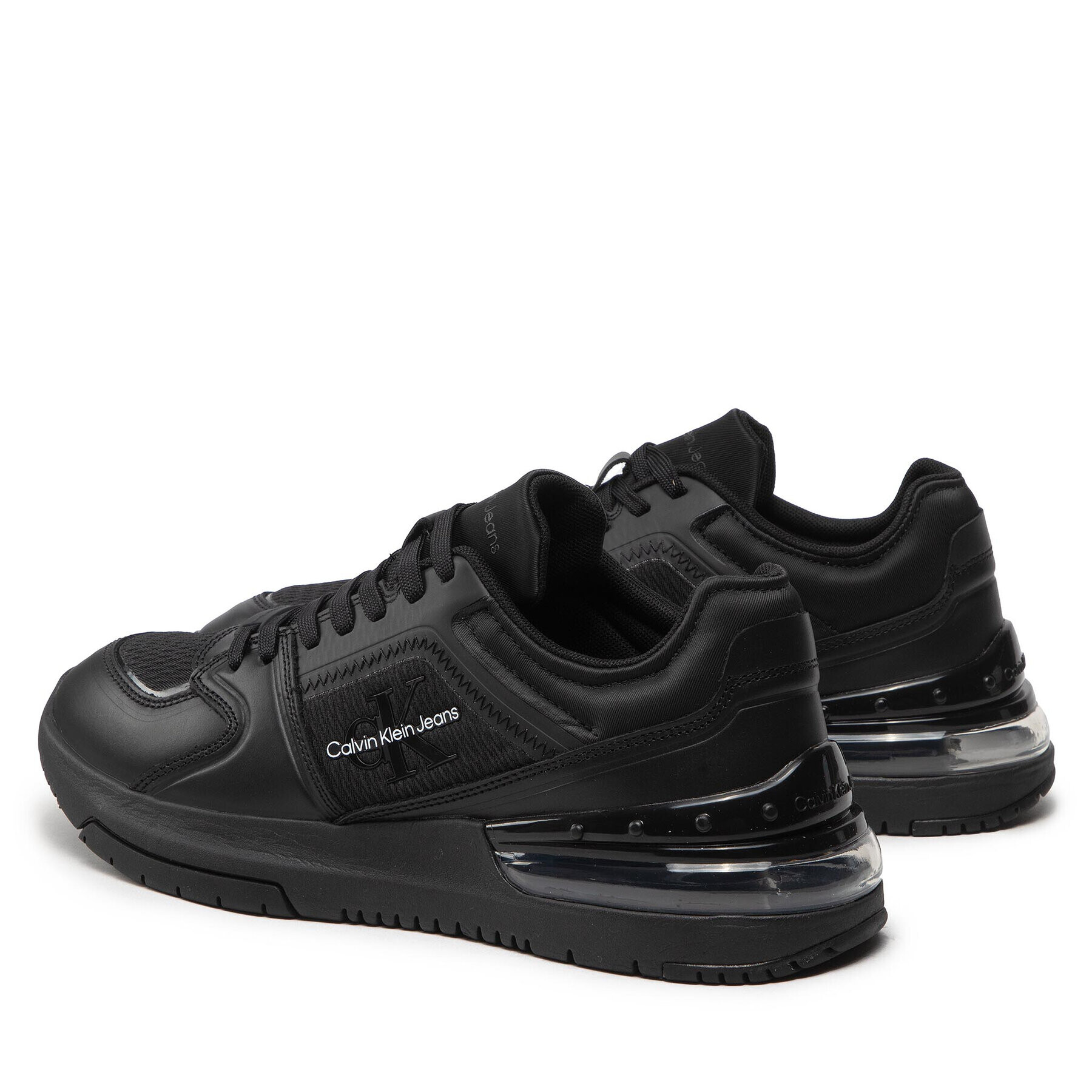 Calvin Klein Jeans Сникърси Sporty Runner Comfair Laceup Lth YM0YM00421 Черен - Pepit.bg