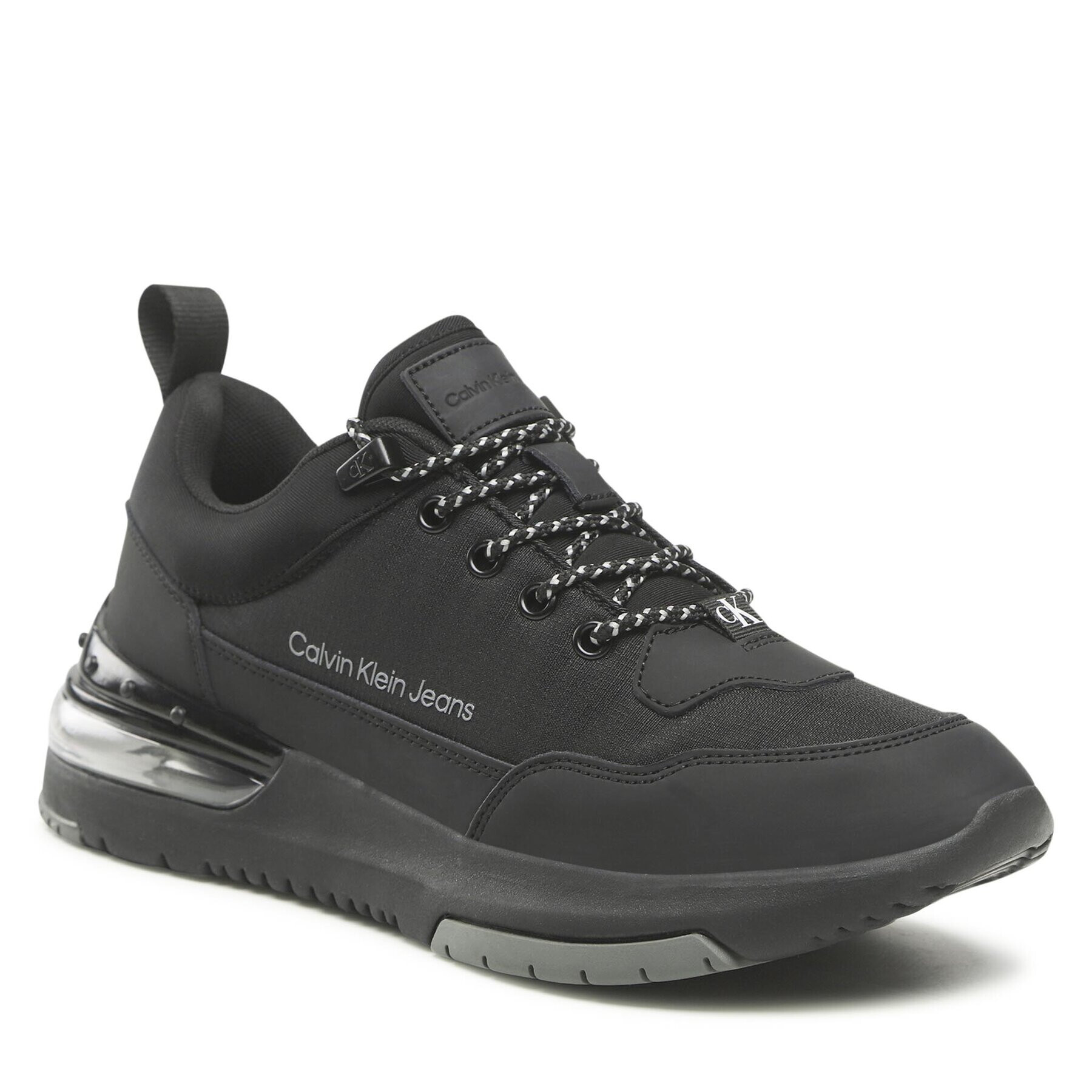 Calvin Klein Jeans Сникърси Sporty Runner Comfair Laceup Lth YM0YM00517 Черен - Pepit.bg