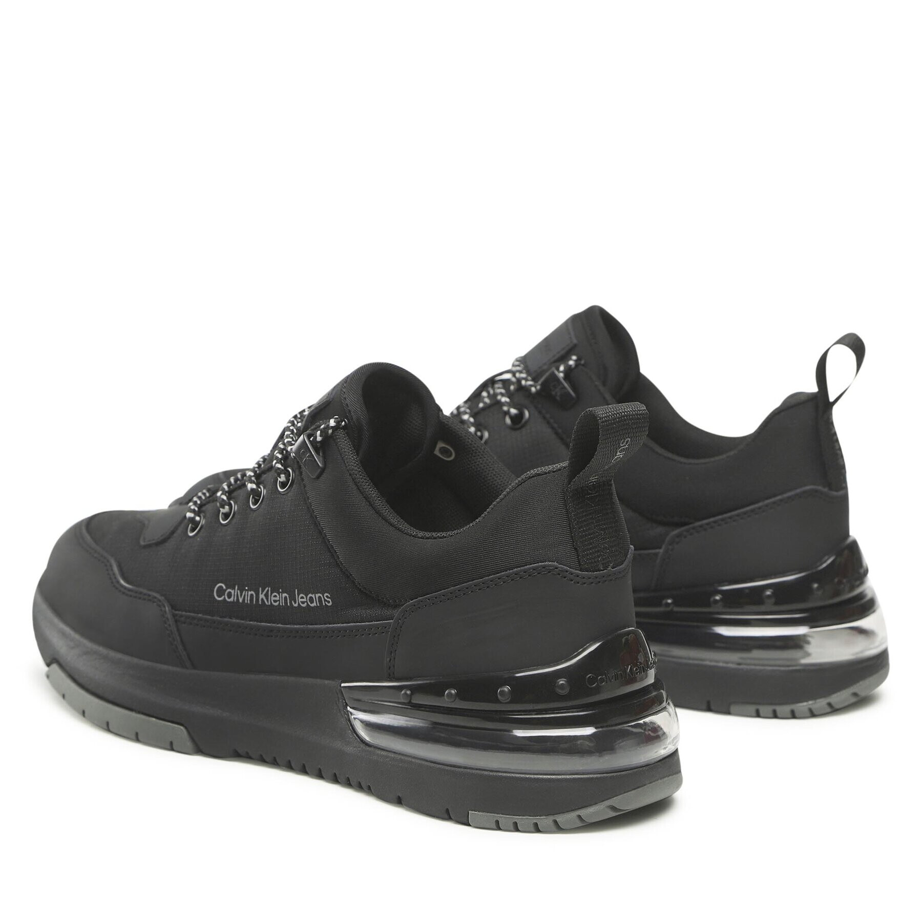 Calvin Klein Jeans Сникърси Sporty Runner Comfair Laceup Lth YM0YM00517 Черен - Pepit.bg