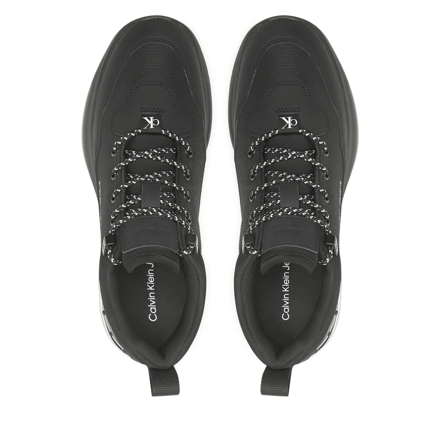 Calvin Klein Jeans Сникърси Sporty Runner Comfair Laceup Lth YM0YM00517 Черен - Pepit.bg