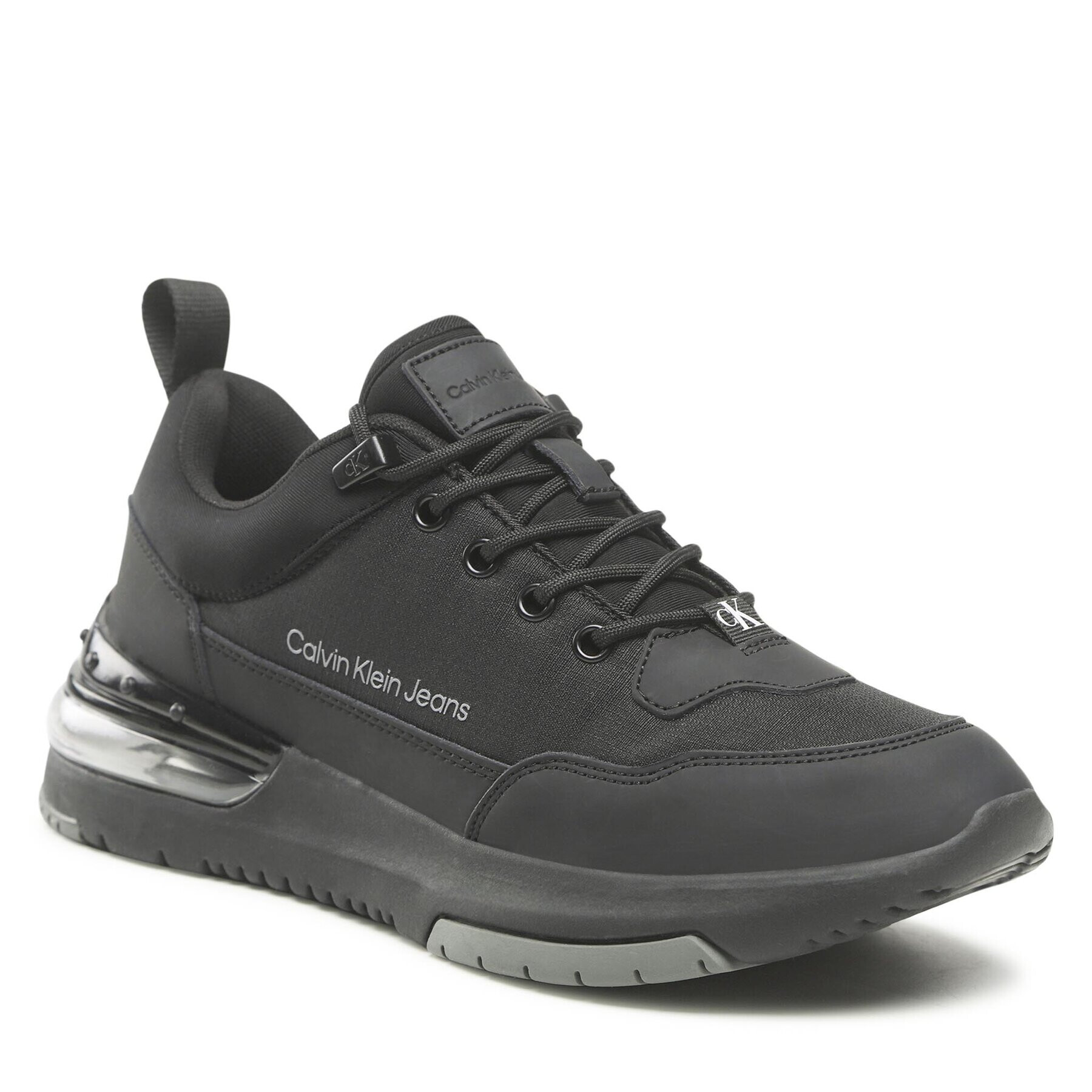 Calvin Klein Jeans Сникърси Sporty Runner Comfair Laceup Lth YM0YM00517 Черен - Pepit.bg