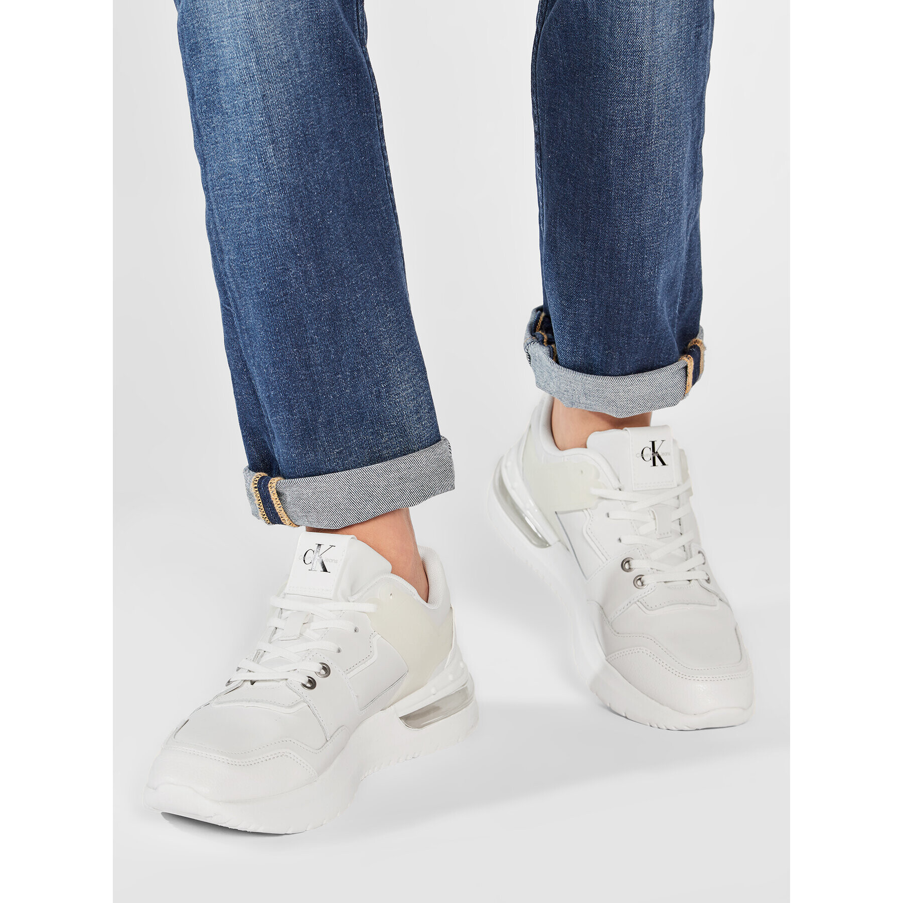 Calvin Klein Jeans Сникърси Sporty Runner Comfair Laceup Tpu YM0YM00422 Бял - Pepit.bg