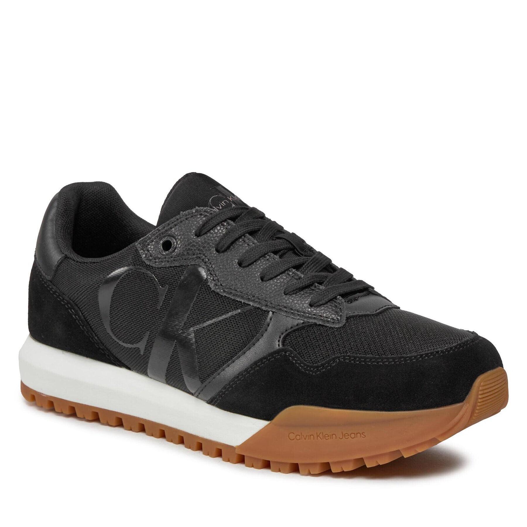 Calvin Klein Jeans Сникърси Toothy Runner Bold Mono YM0YM00583 Черен - Pepit.bg