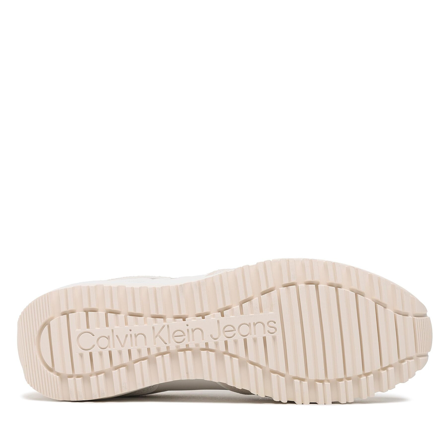 Calvin Klein Jeans Сникърси Toothy Runner Irregular Lines YM0YM00624 Бял - Pepit.bg