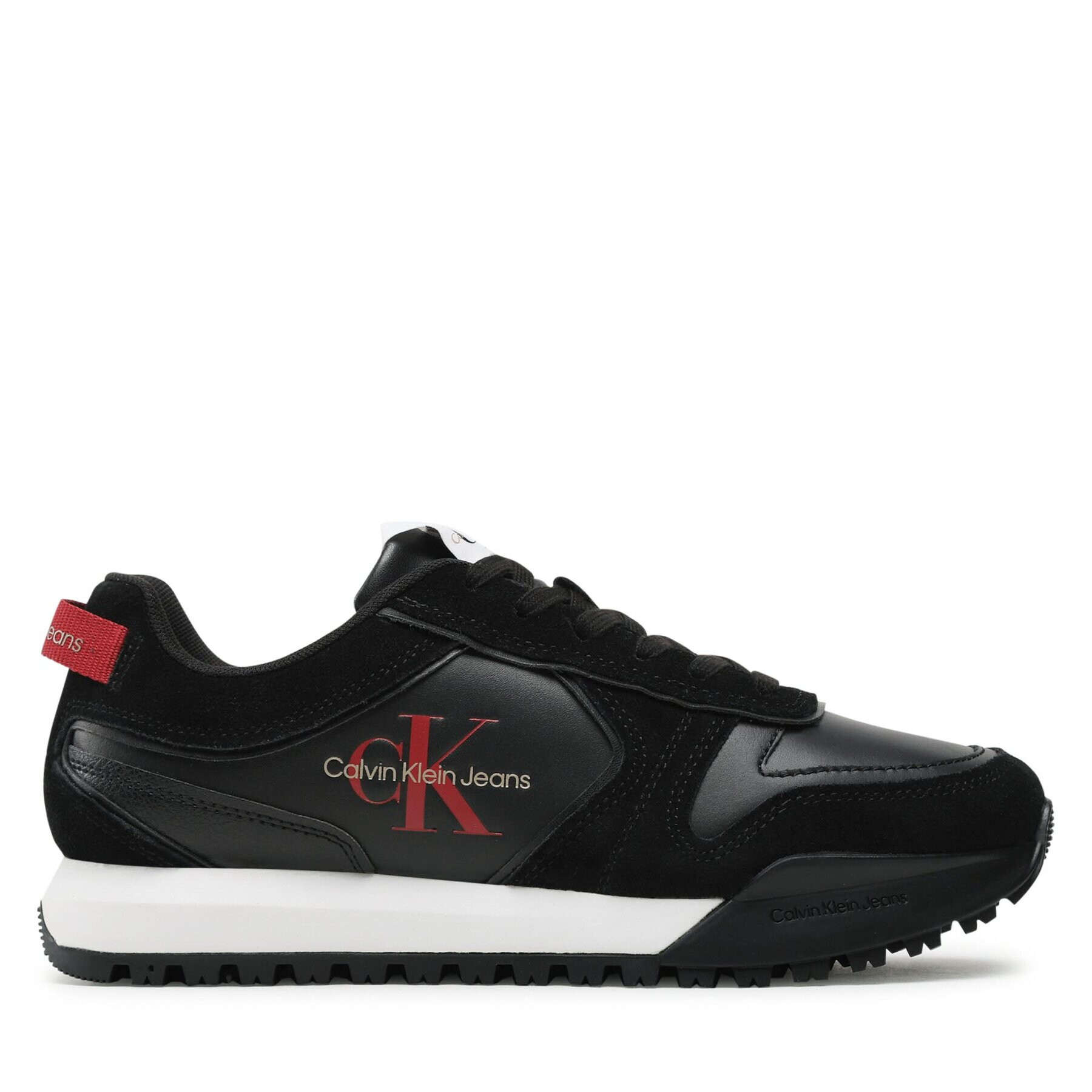 Calvin Klein Jeans Сникърси Toothy Runner Irregular Lines YM0YM00624 Черен - Pepit.bg