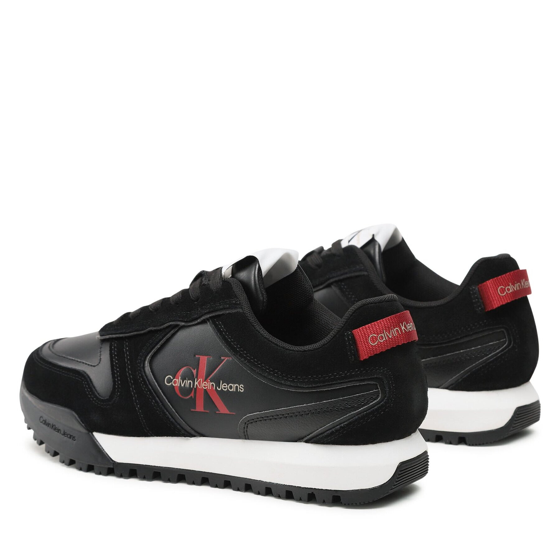 Calvin Klein Jeans Сникърси Toothy Runner Irregular Lines YM0YM00624 Черен - Pepit.bg