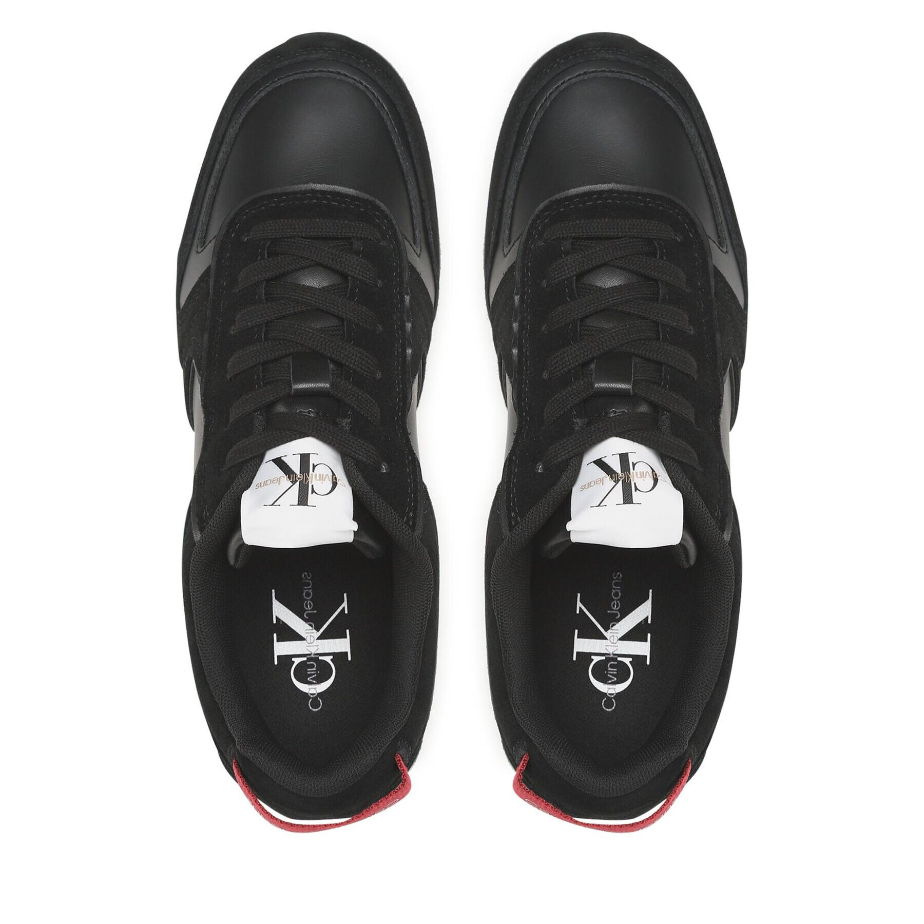 Calvin Klein Jeans Сникърси Toothy Runner Irregular Lines YM0YM00624 Черен - Pepit.bg