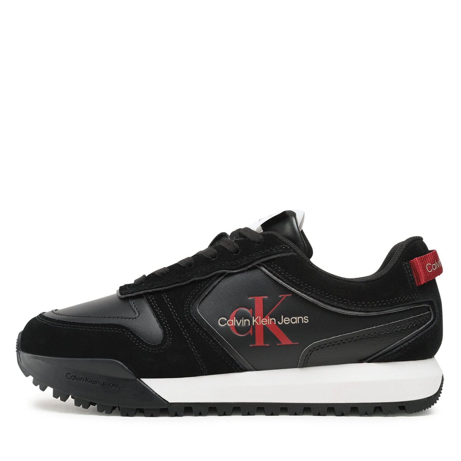 Calvin Klein Jeans Сникърси Toothy Runner Irregular Lines YM0YM00624 Черен - Pepit.bg