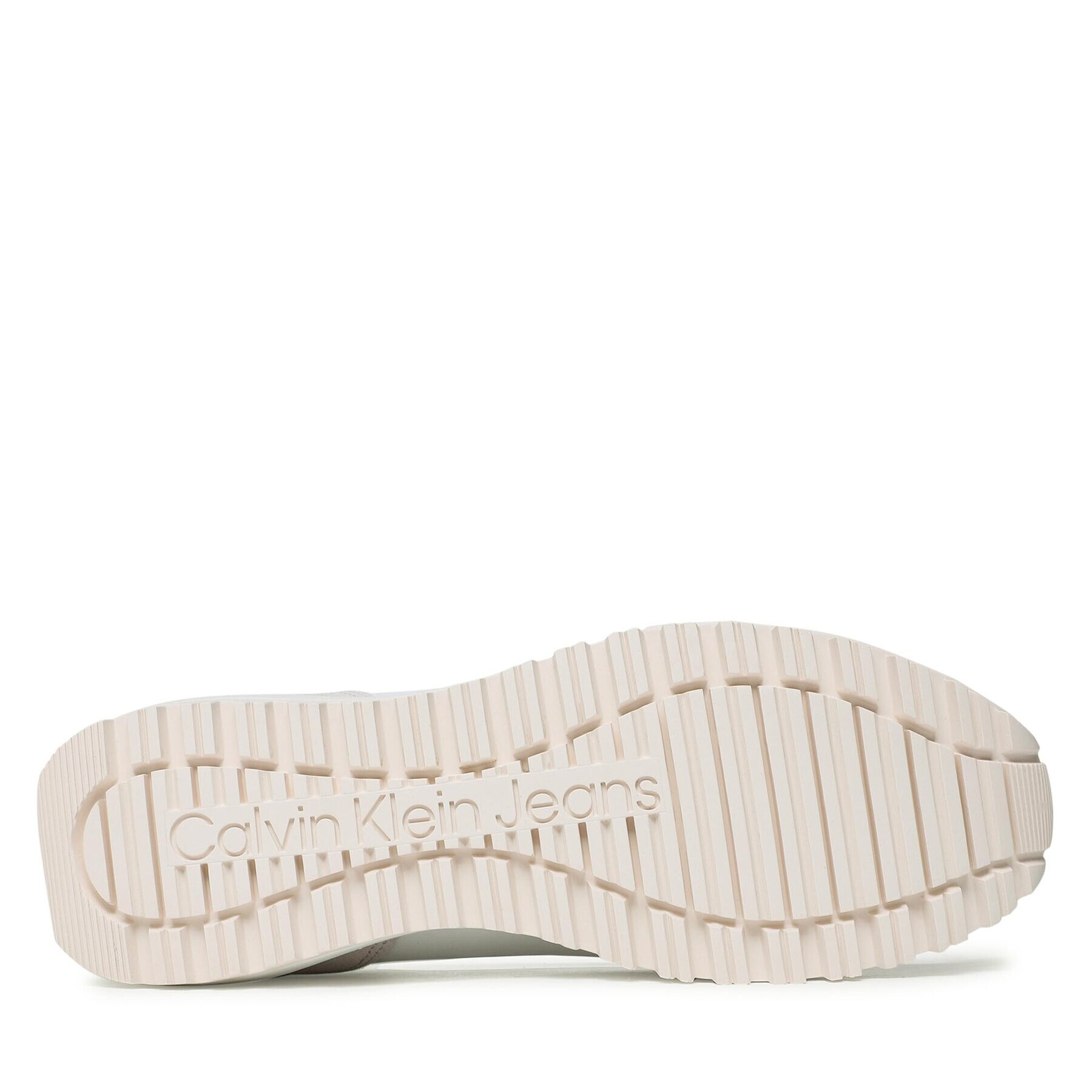 Calvin Klein Jeans Сникърси Toothy Runner Laceup Fluo Contr YM0YM00672 Бял - Pepit.bg