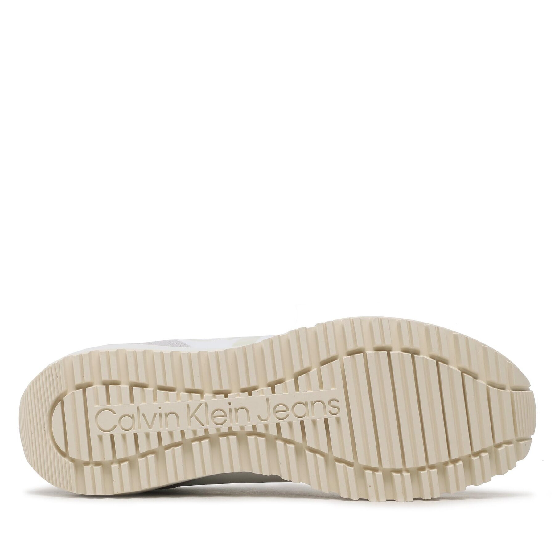 Calvin Klein Jeans Сникърси Toothy Runner Laceup Mix Pearl YW0YW01100 Бял - Pepit.bg