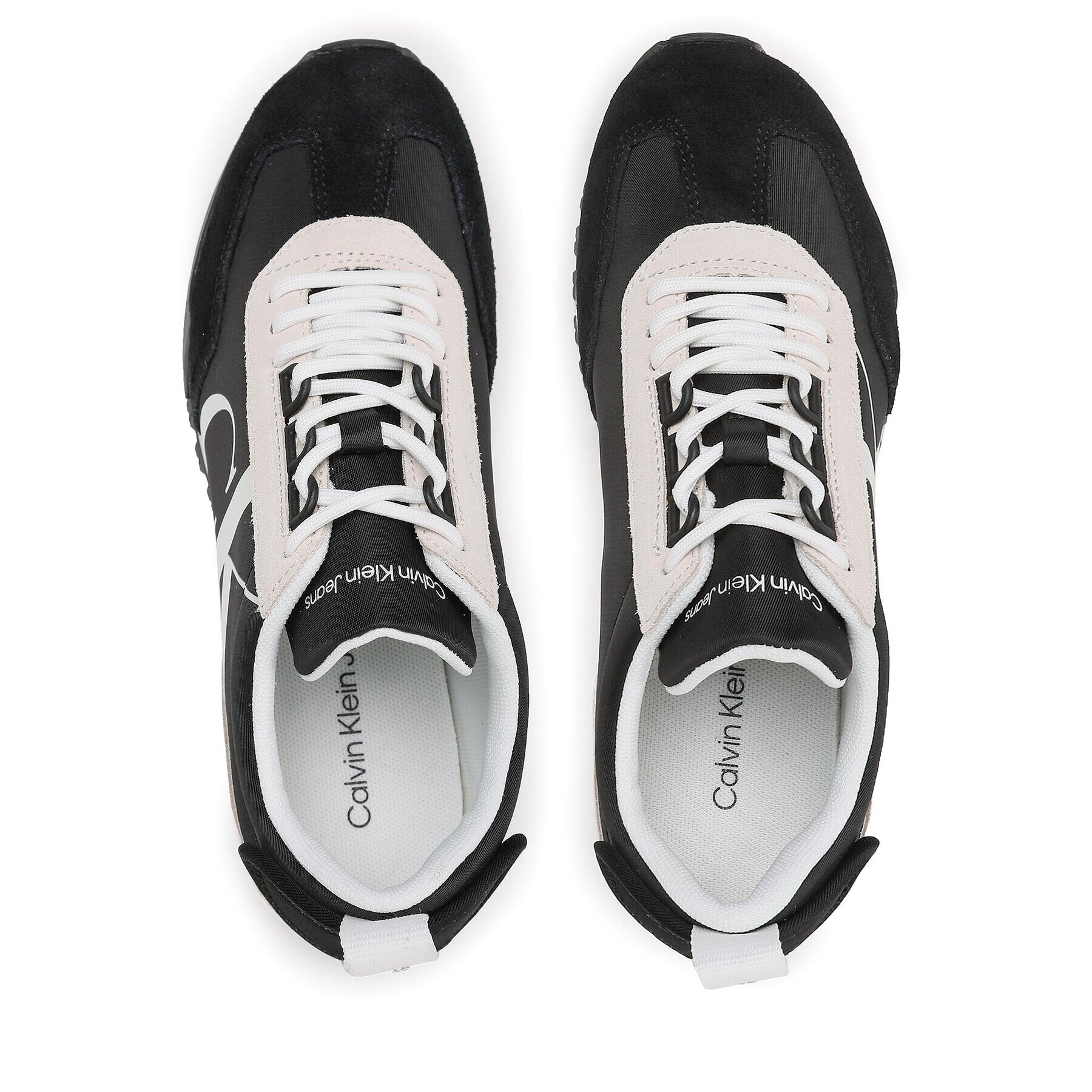 Calvin Klein Jeans Сникърси Toothy Runner Laceup Mix Pearl YW0YW01100 Черен - Pepit.bg