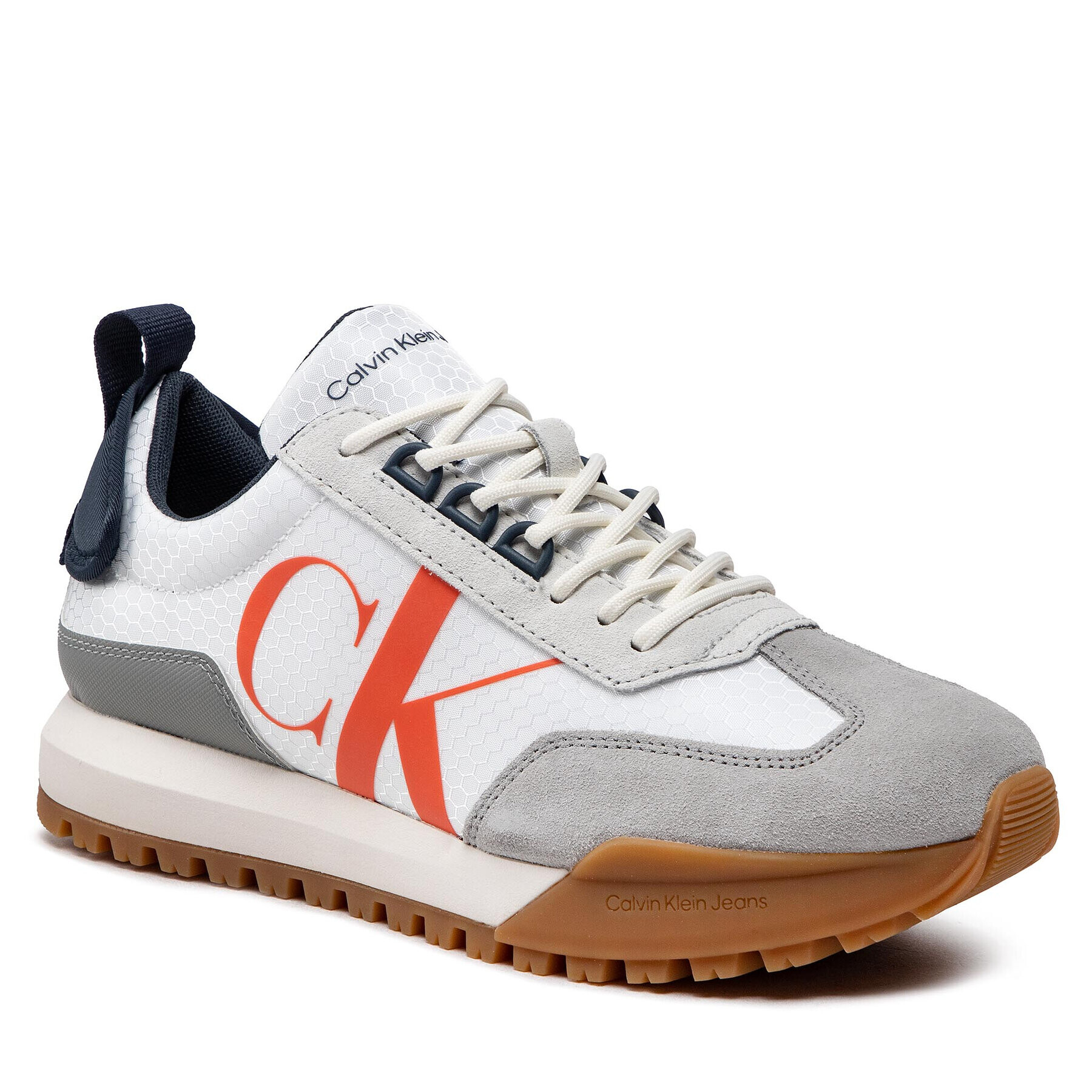 Calvin Klein Jeans Сникърси Toothy Runner Laceup R-Poly YM0YM00417 Бял - Pepit.bg