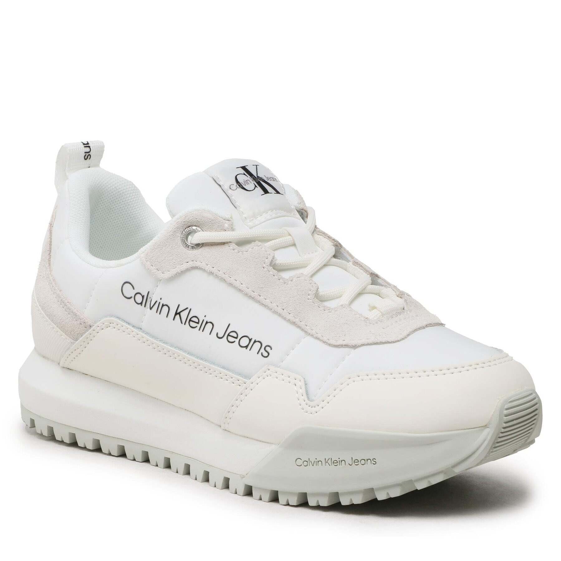 Calvin Klein Jeans Сникърси Toothy Runner LAceup Su-Ny Wm YW0YW00790 Бял - Pepit.bg