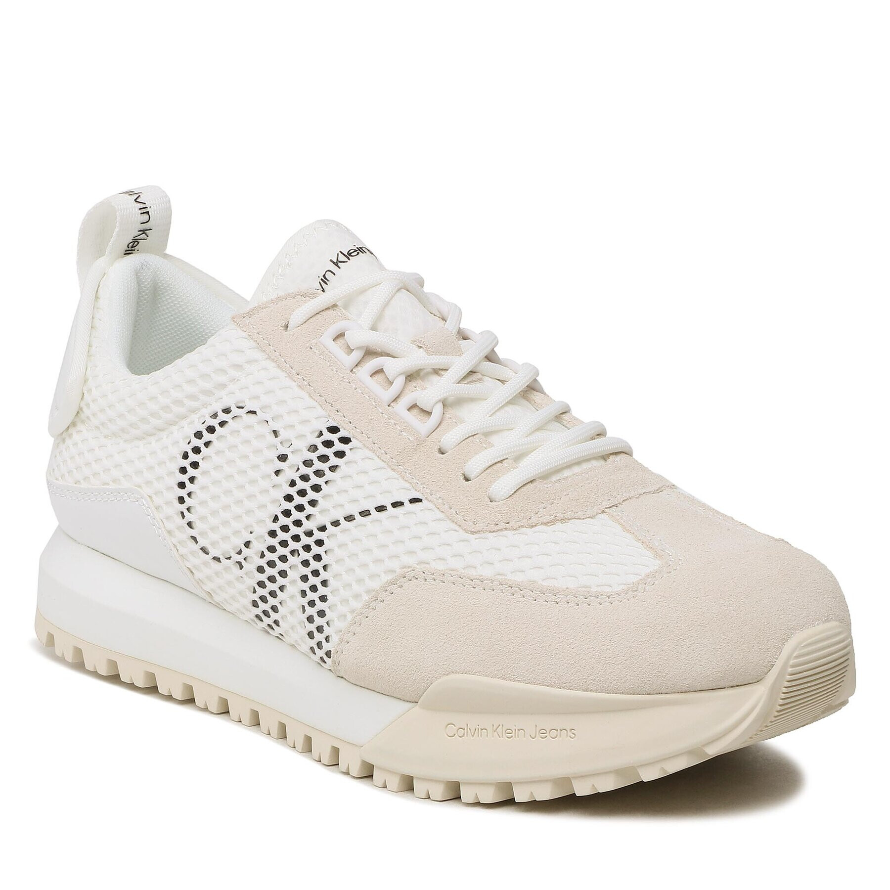 Calvin Klein Jeans Сникърси Toothy Runner Mesh YM0YM00685 Бял - Pepit.bg