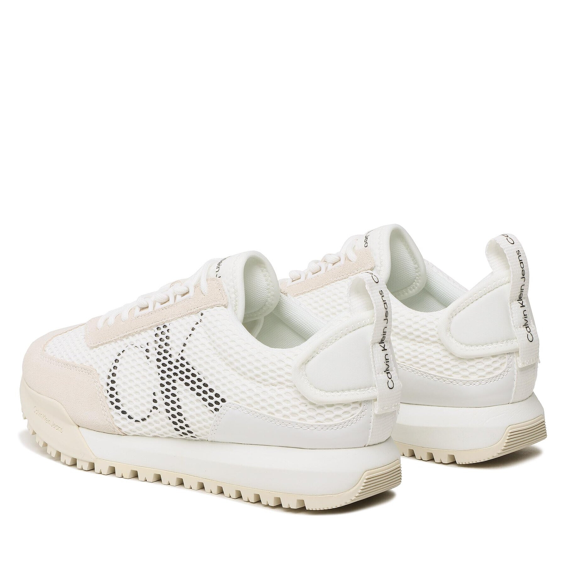 Calvin Klein Jeans Сникърси Toothy Runner Mesh YM0YM00685 Бял - Pepit.bg