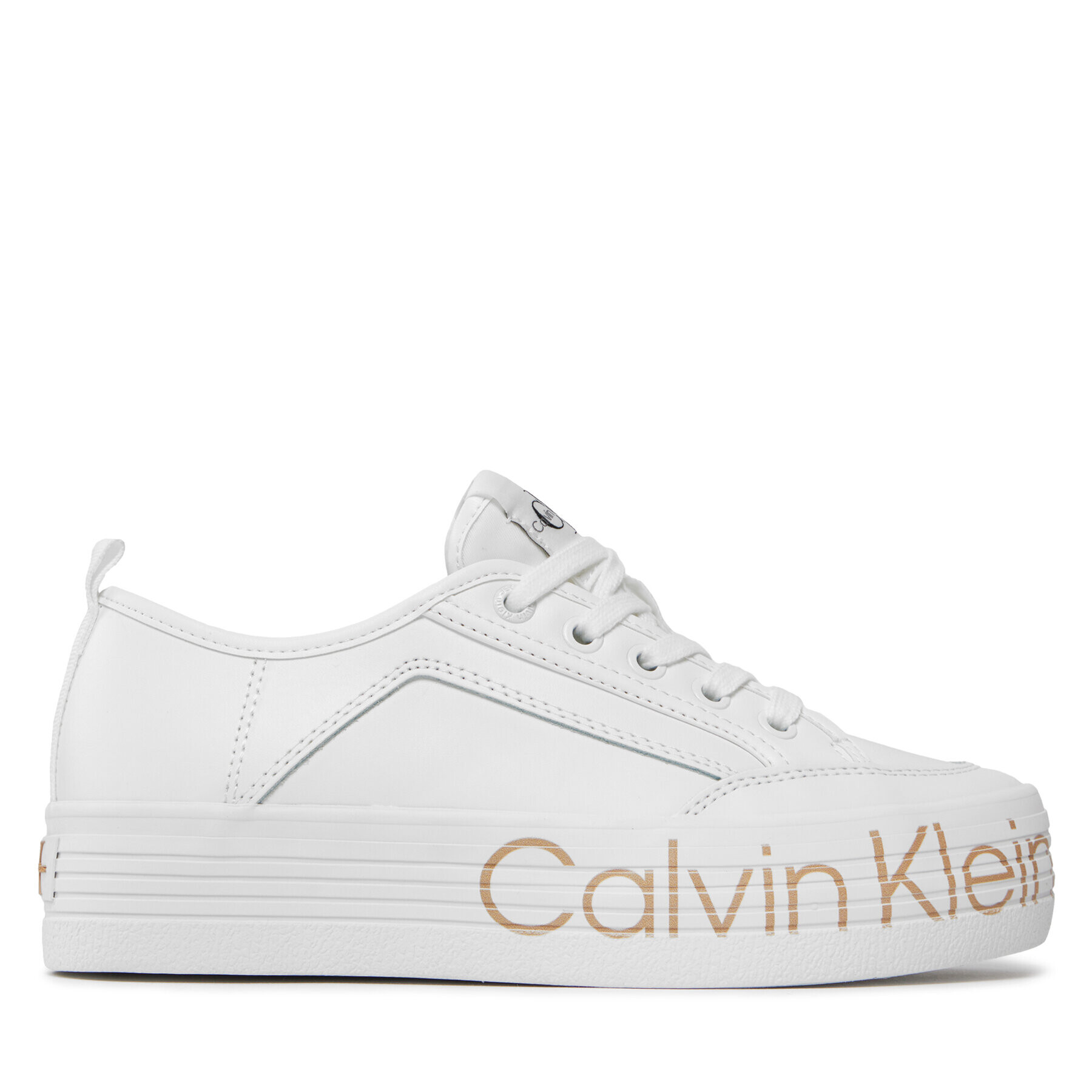 Calvin Klein Jeans Сникърси Vulc Flatf Low Wrap Around Logo YW0YW01025 Бял - Pepit.bg