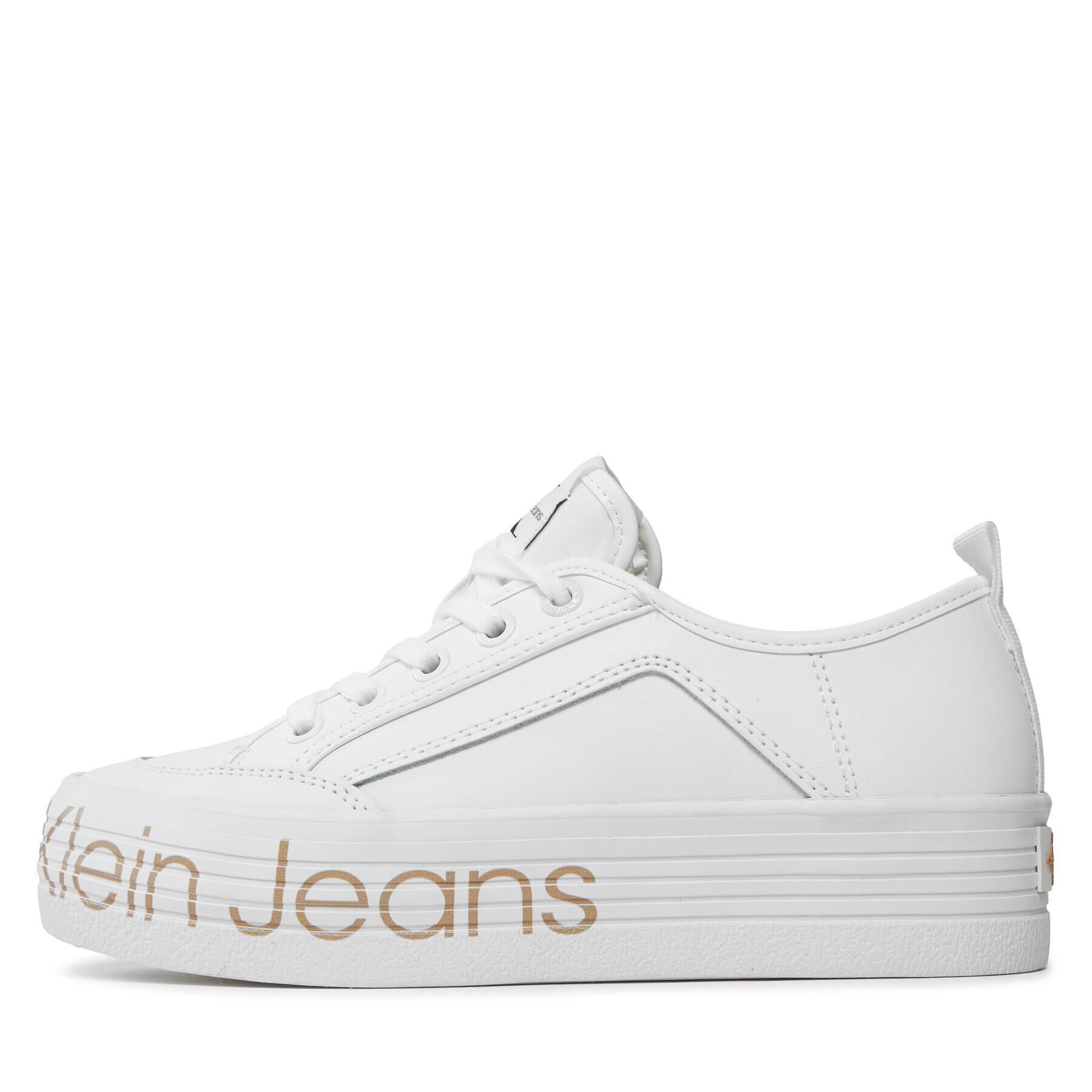 Calvin Klein Jeans Сникърси Vulc Flatf Low Wrap Around Logo YW0YW01025 Бял - Pepit.bg