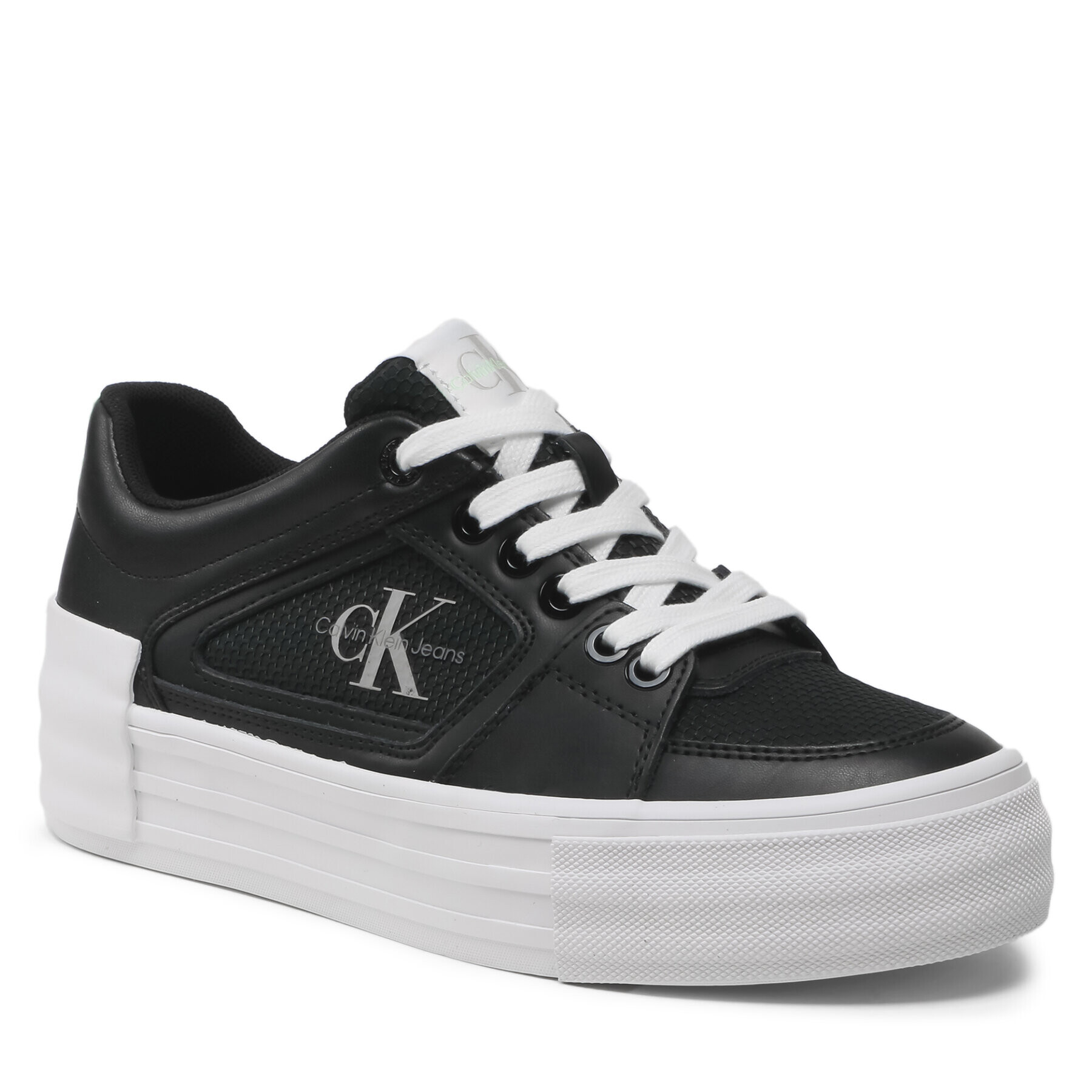 Calvin Klein Jeans Сникърси Vulc Flatform Bold Fluo Contr YW0YW00904 Черен - Pepit.bg