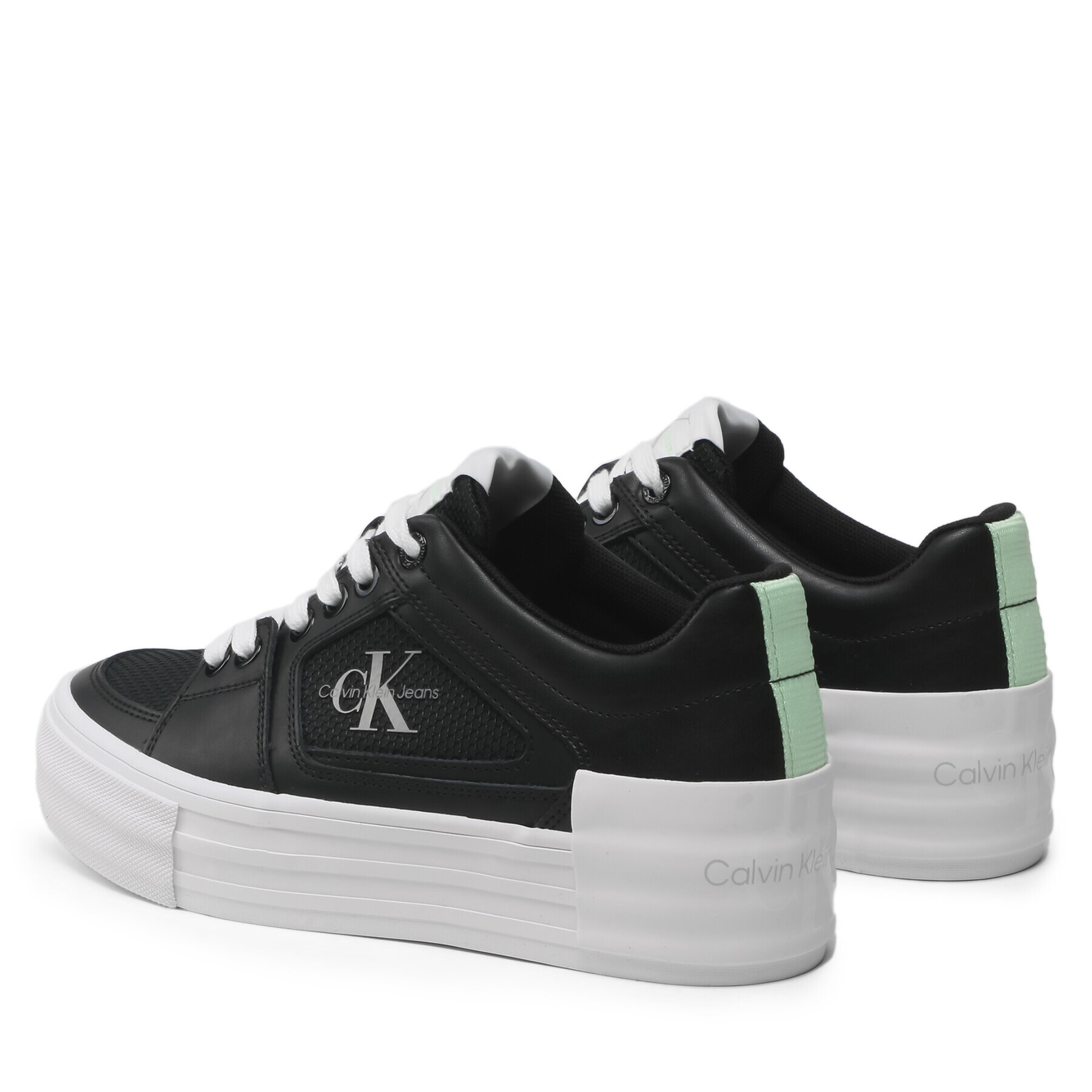 Calvin Klein Jeans Сникърси Vulc Flatform Bold Fluo Contr YW0YW00904 Черен - Pepit.bg