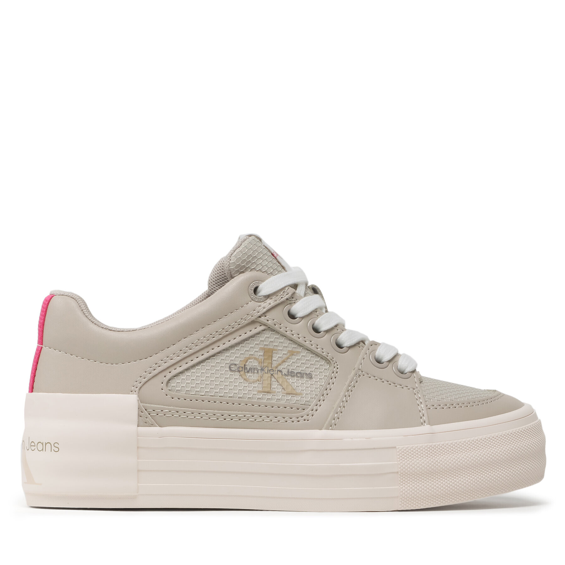 Calvin Klein Jeans Сникърси Vulc Flatform Bold Fluo Contr YW0YW00904 Сив - Pepit.bg