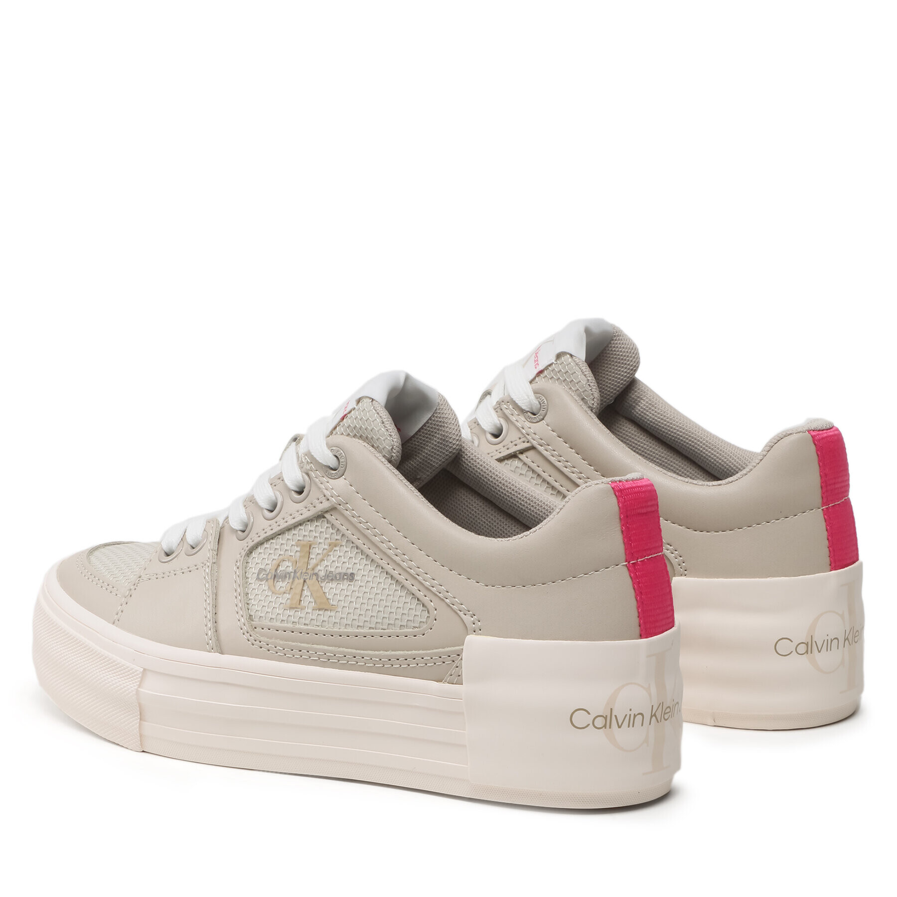 Calvin Klein Jeans Сникърси Vulc Flatform Bold Fluo Contr YW0YW00904 Сив - Pepit.bg