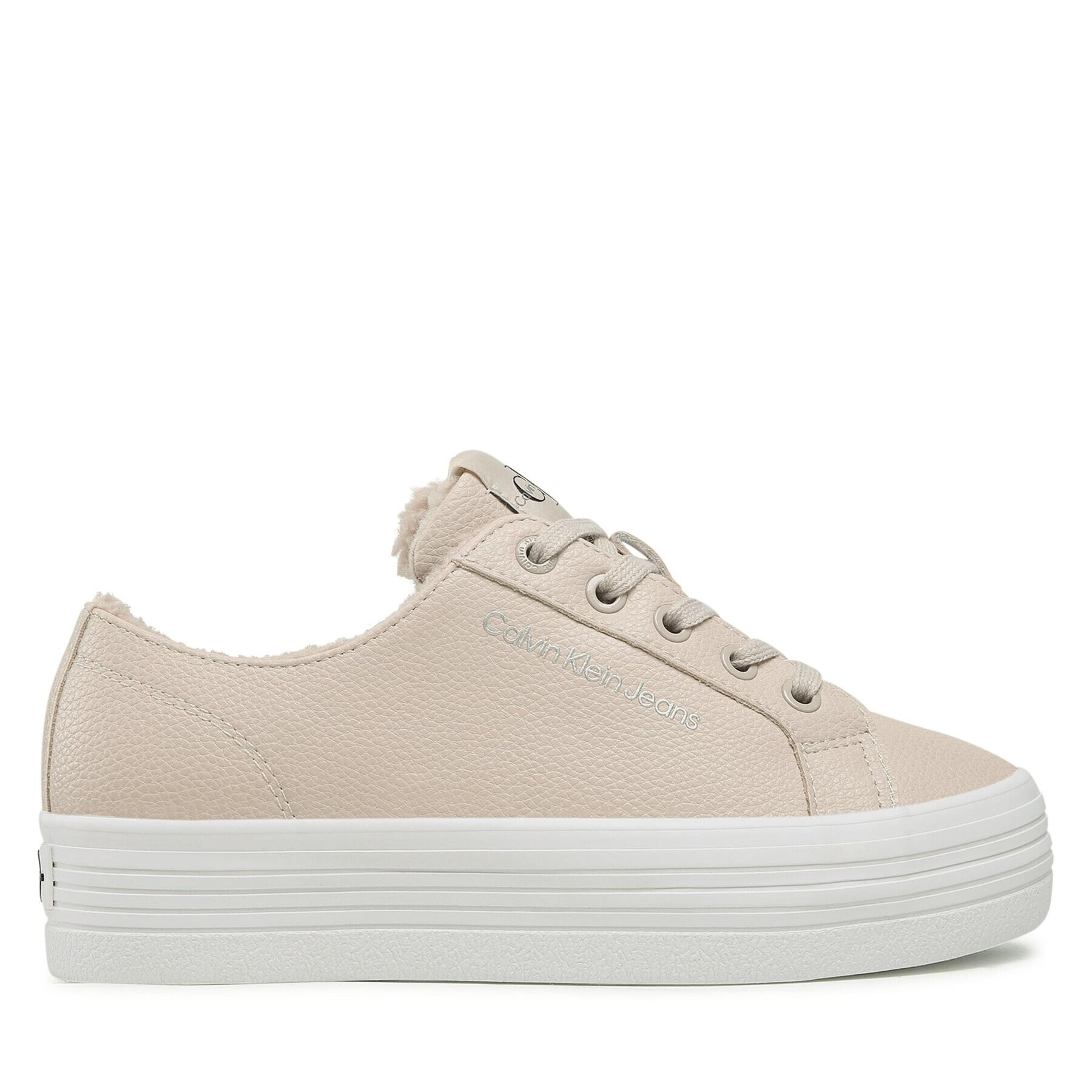 Calvin Klein Jeans Сникърси Vulc Flatform Laceup Low Lw YW0YW00819 Бежов - Pepit.bg