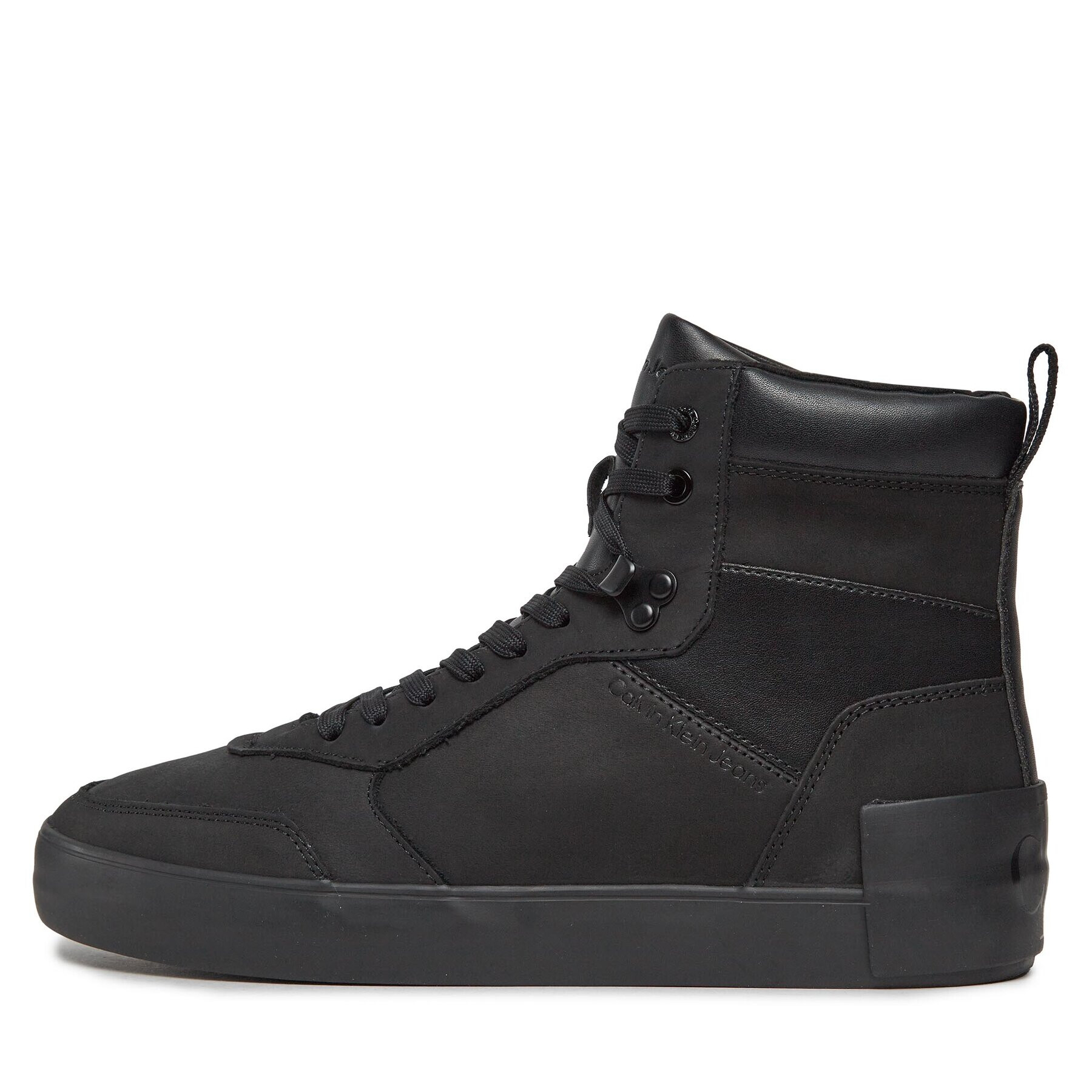 Calvin Klein Jeans Сникърси Vulcanized Laceup Mid Lth YM0YM00851 Черен - Pepit.bg