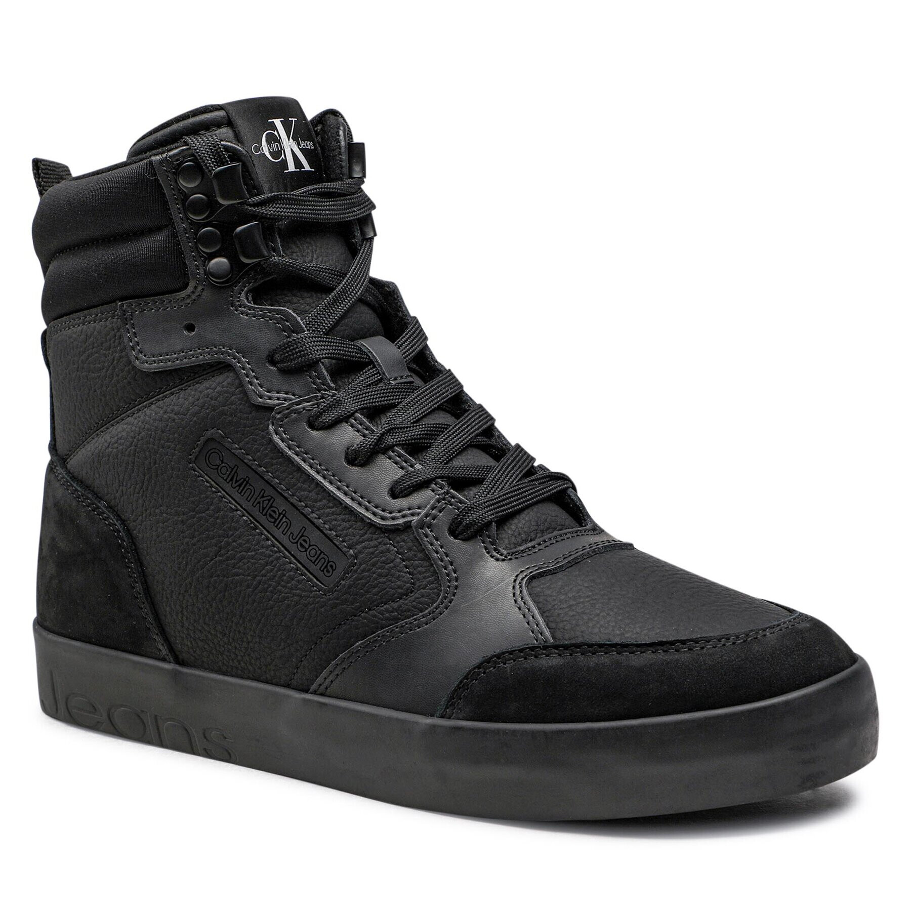 Calvin Klein Jeans Сникърси Vulccanized Laceup Mid N-W YM0YM00482 Черен - Pepit.bg