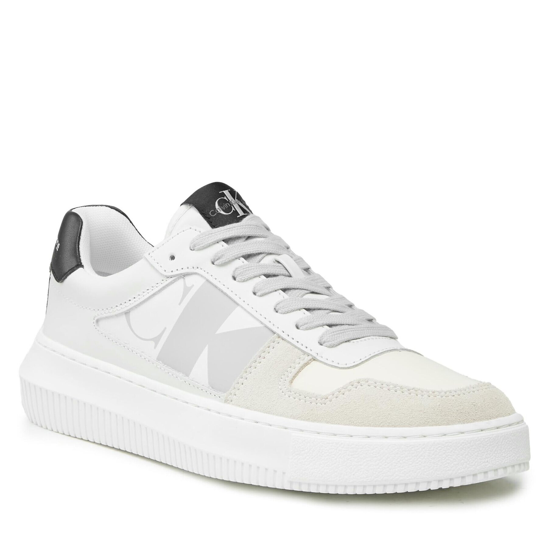 Calvin Klein Jeans Сникърси Chunky Cupsole Laceup Mix YW0YW01046 Бял - Pepit.bg